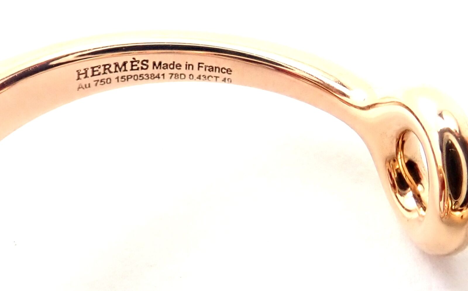 Hermes Jewelry & Watches:Fine Jewelry:Rings Authentic! Hermes 18k Rose Gold Diamond Filet d'Or Large Model Double Band Ring
