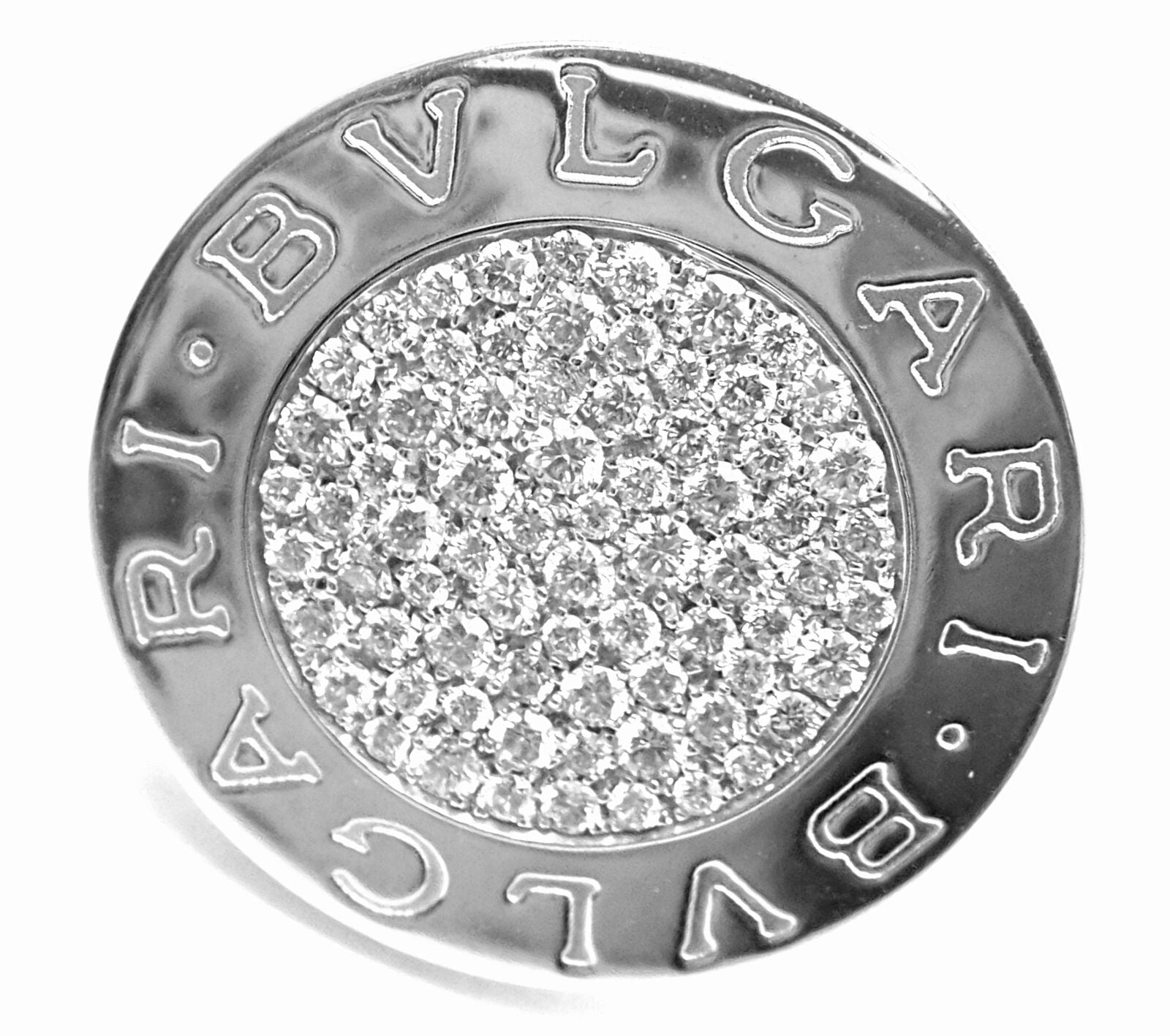 Rare! Authentic Bvlgari Bulgari 18k White Gold Diamond Ring | Fortrove