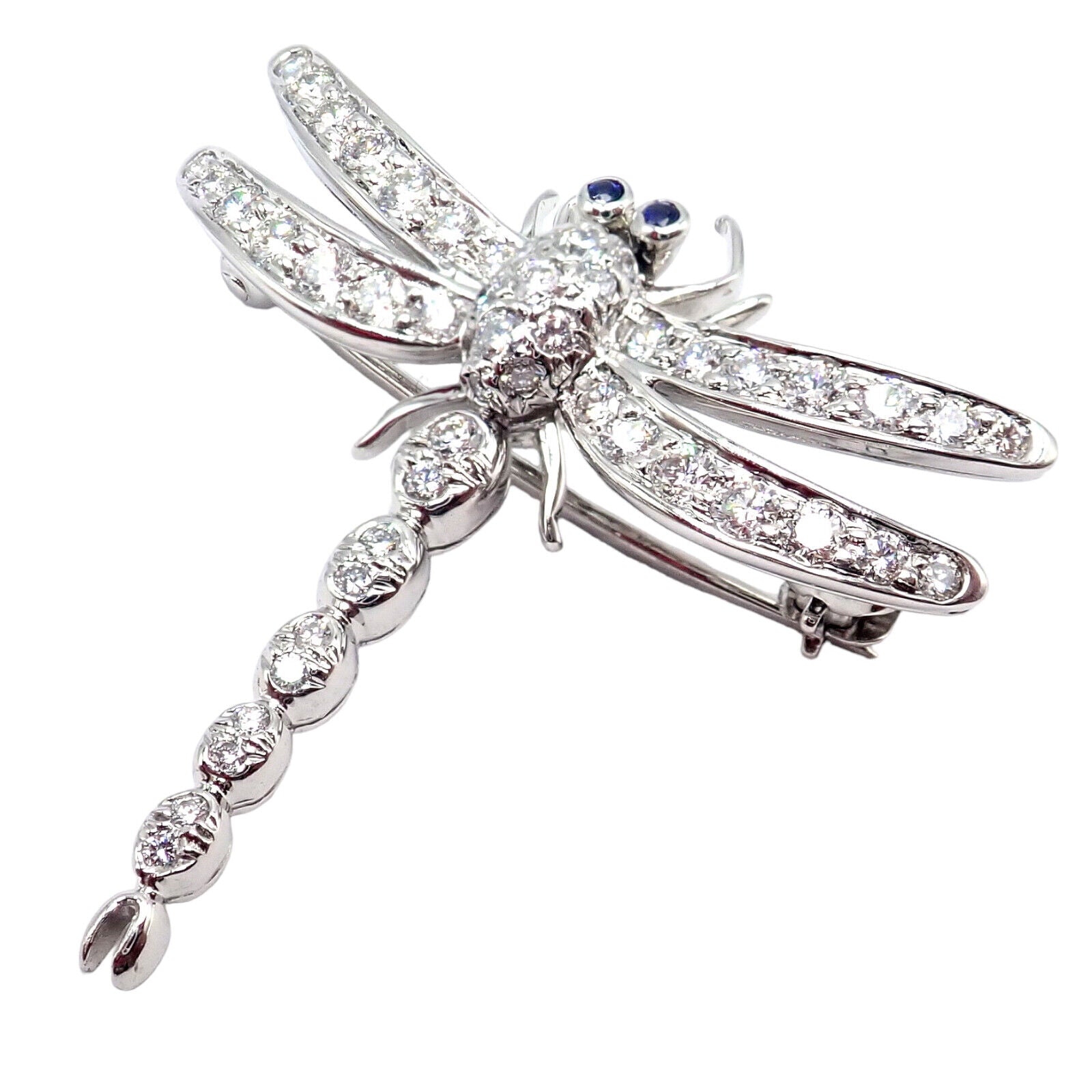 Tiffany & Co. Jewelry & Watches:Fine Jewelry:Brooches & Pins Rare! Authentic Tiffany & Co. Platinum Dragonfly Diamond Sapphire Pin Brooch