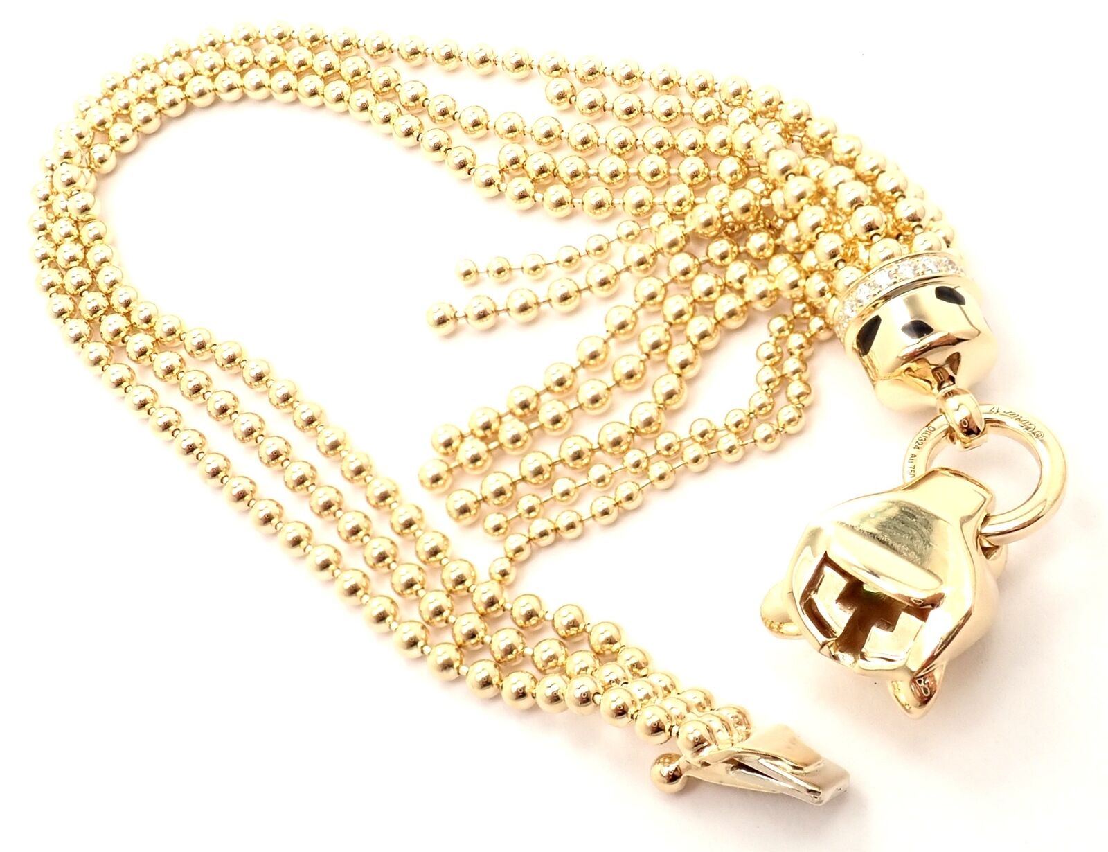 Authentic Panthere De Cartier Panther 18k Yellow Gold Diamond Tsavorite Bracelet | Fortrove