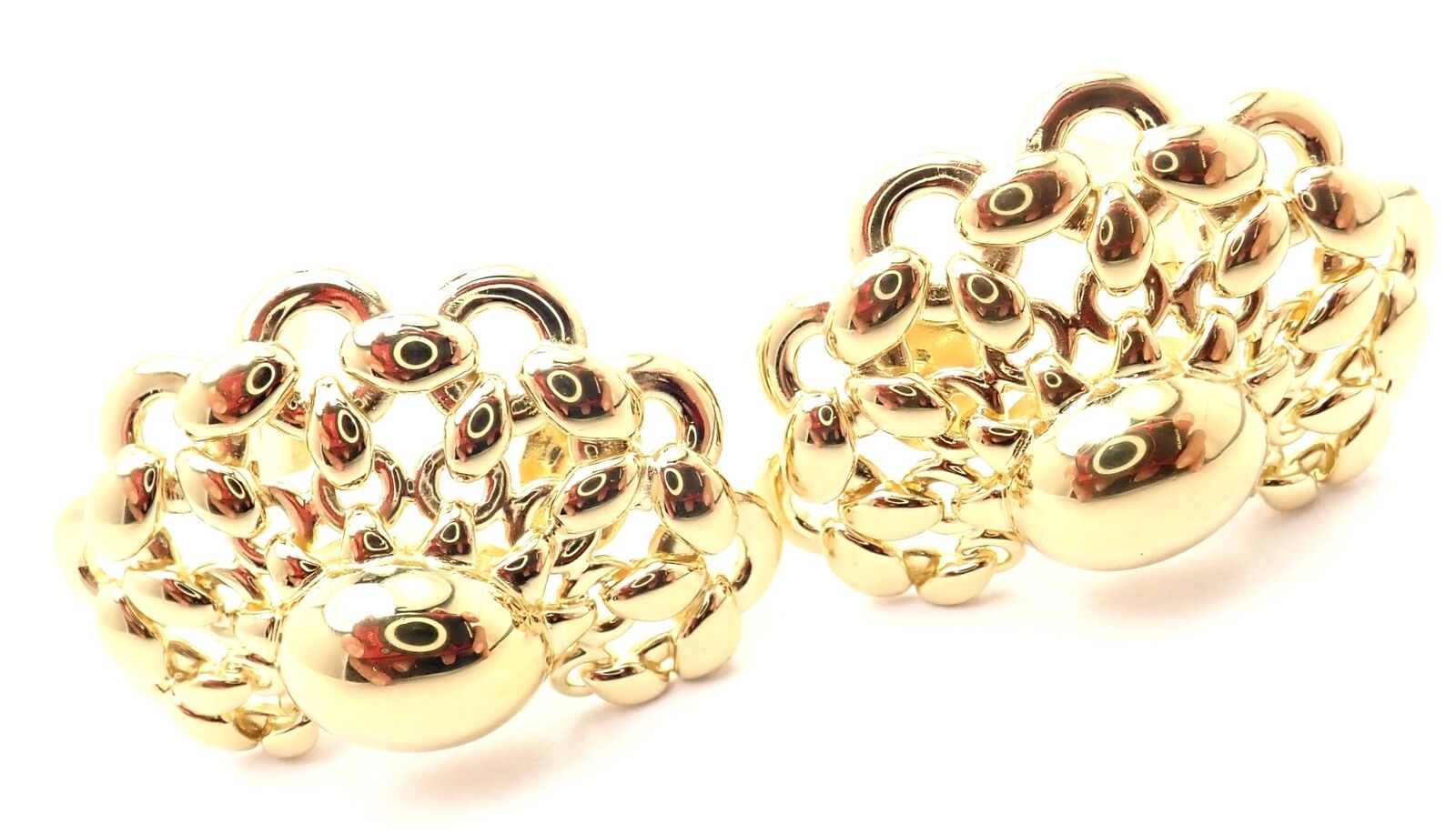 Authentic! Vintage Hermes 18K Yellow Gold Large Earrings | Fortrove