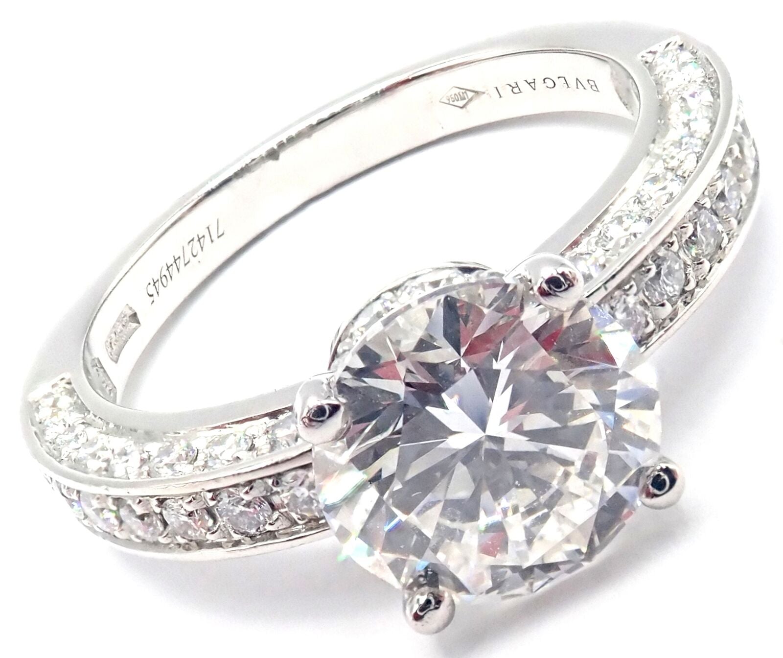 Authentic! Bulgari Bvlgari Platinum 4.04ct VS1 F Diamond Engagement Ring GIA | Fortrove