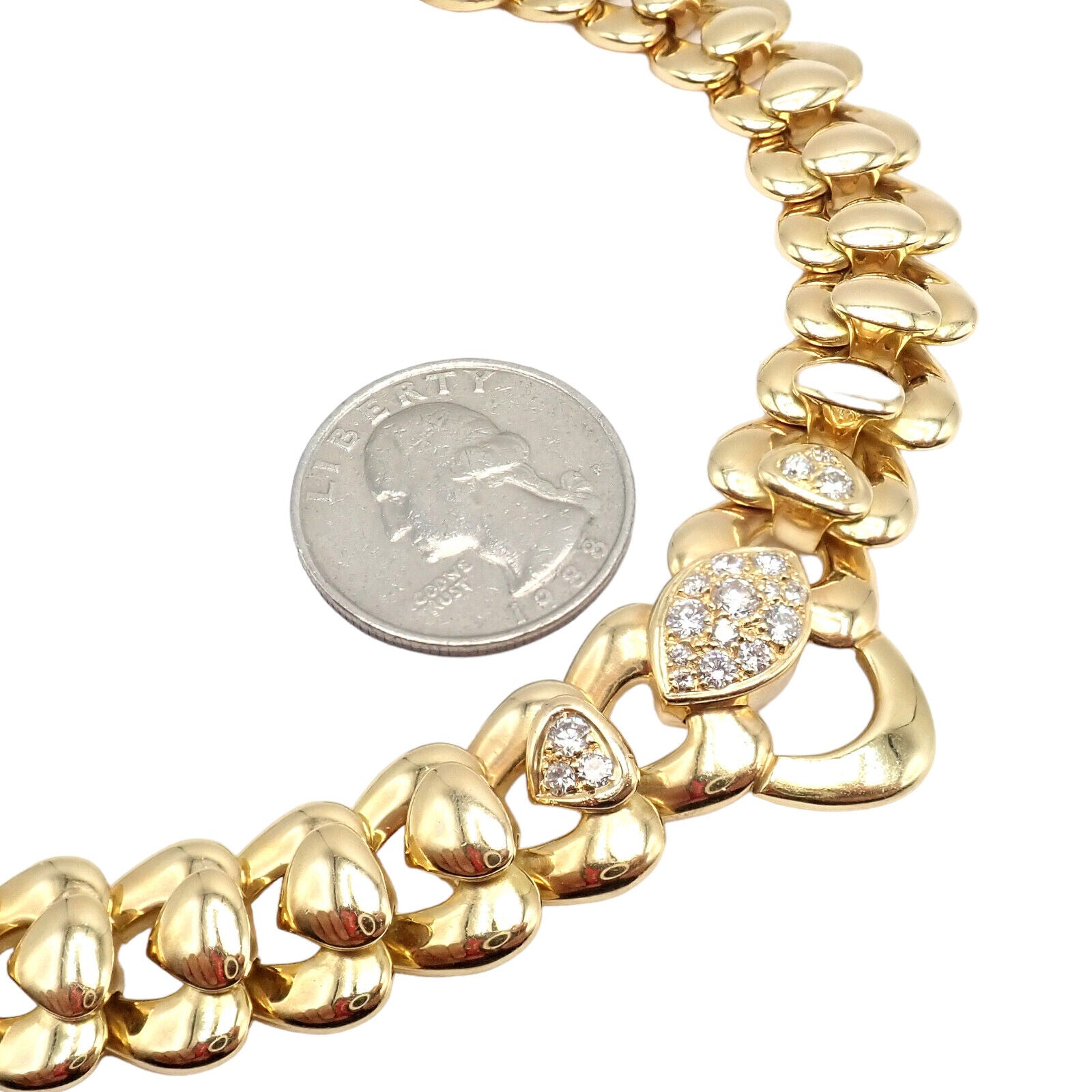 Marina B Jewelry & Watches:Fine Jewelry:Necklaces & Pendants Authentic! Marina B 18k Yellow Gold Heart Diamond Statement Necklace