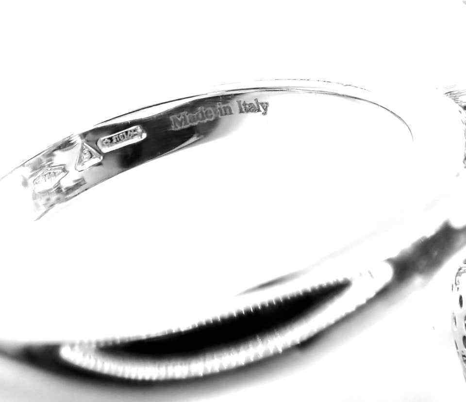 Authentic! Damiani Diamond Flower 18k White Gold Cocktail Ring | Fortrove