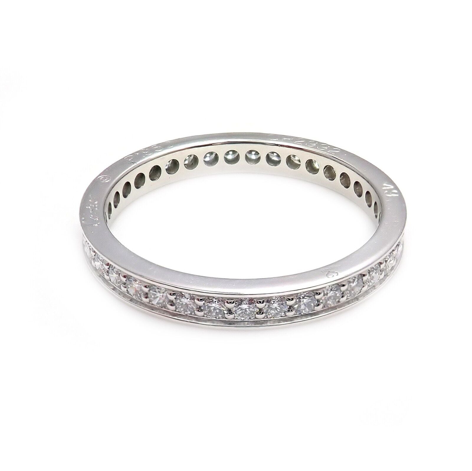 Authentic! Cartier Platinum Diamond 0.70ctw Eternity Band Ring Sz EU 49 US 5 | Fortrove