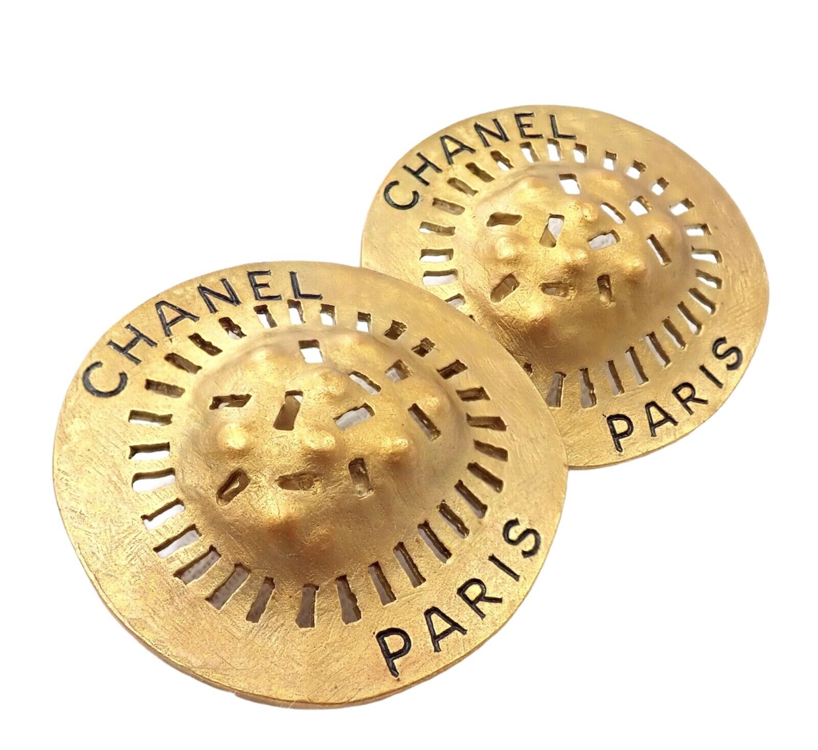 Chanel Jewelry & Watches:Fashion Jewelry:Earrings Rare! Vintage Chanel Paris France Medallion Earrings 1994 Fall Collection