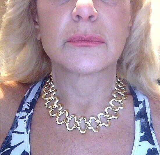 Authentic Van Cleef & Arpels 18k Yellow Gold Large Alhambra Choker Necklace 1998 | Fortrove