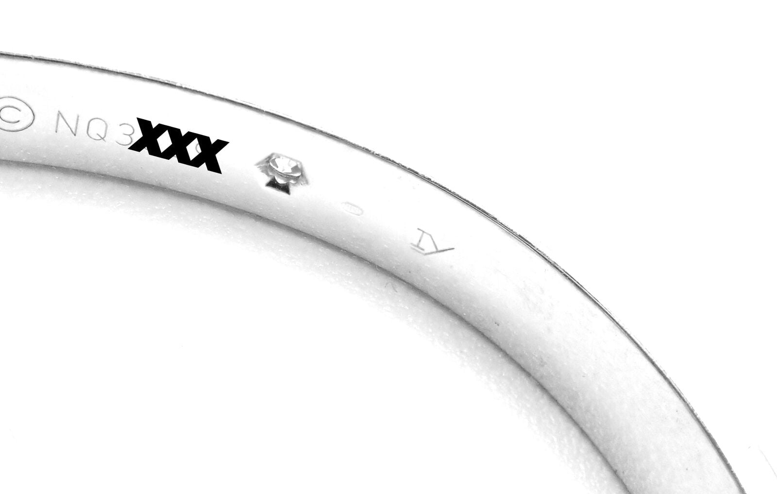 Authentic! Cartier 18k White Gold 4 Diamond Love Bangle Bracelet Size 17 Cert. | Fortrove