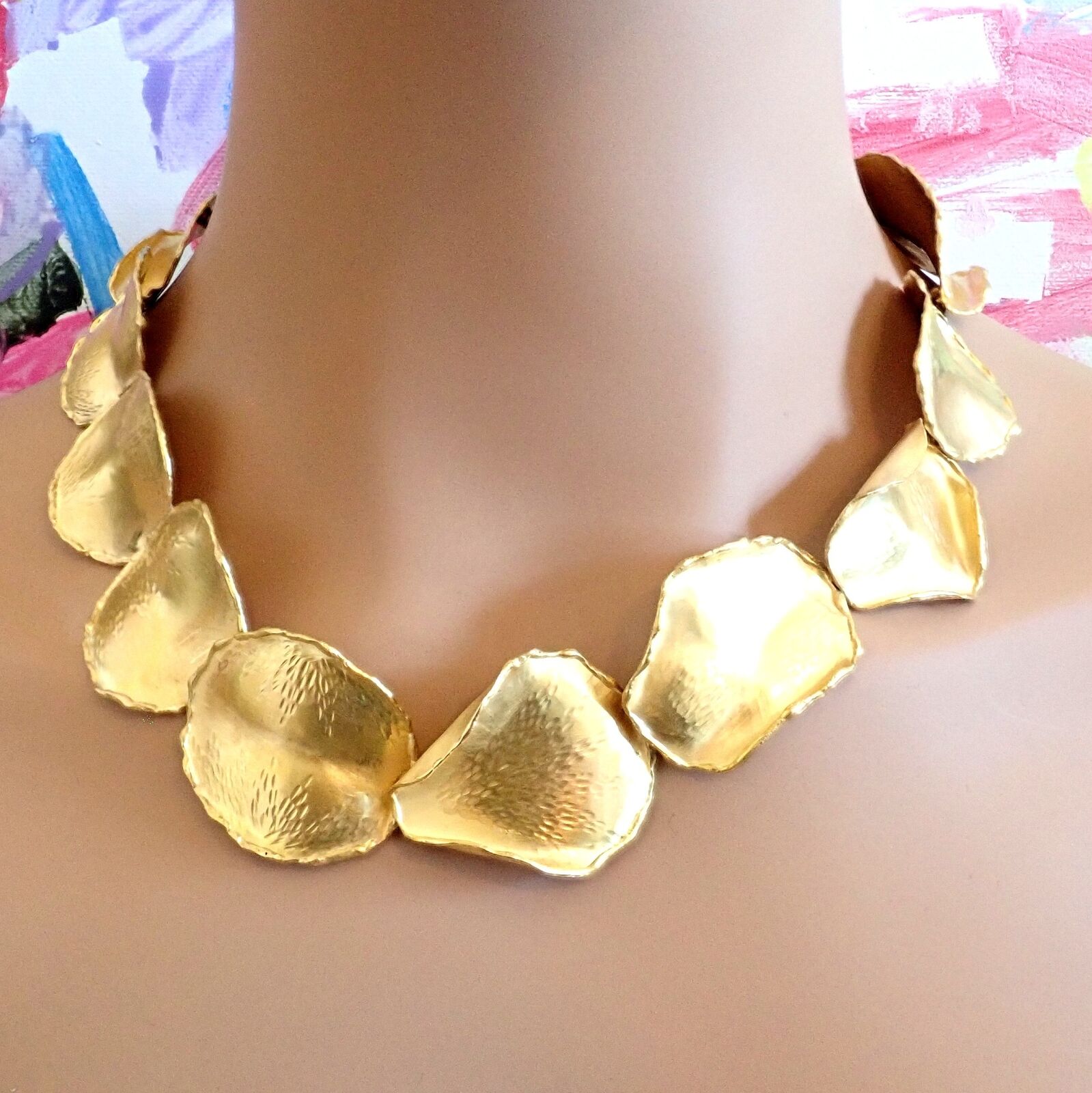 Authentic! Tiffany & Co Angela Cummings 18k Yellow Gold Rose Petal Necklace 1979 | Fortrove