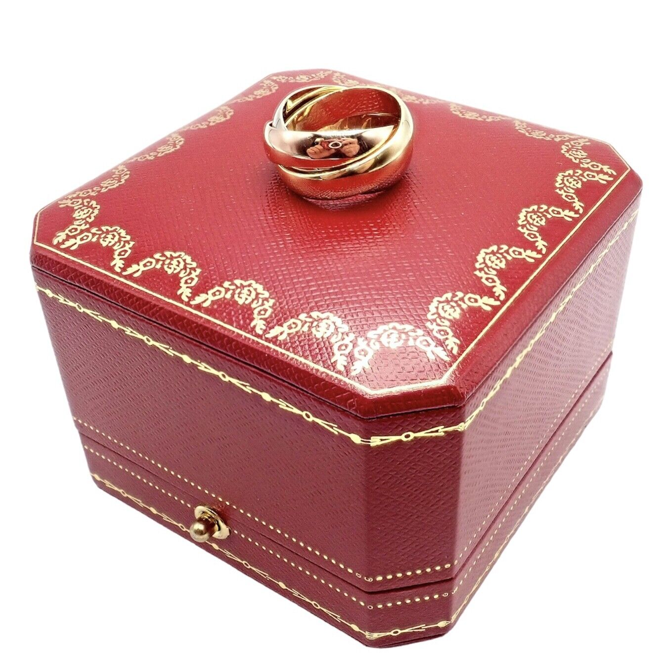 Authentic! Cartier Trinity 18k TriColor Gold Wide Band Ring 1990 | Fortrove