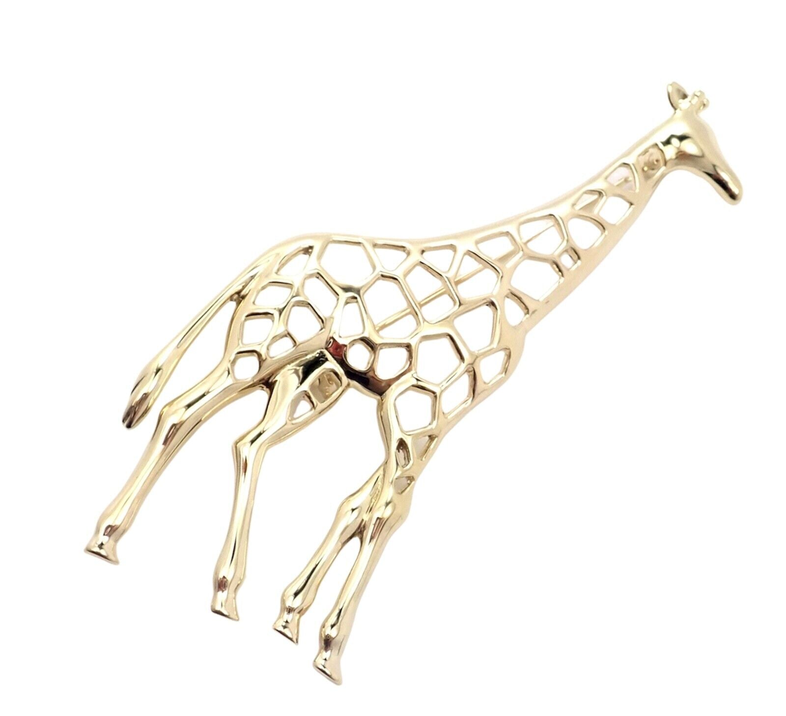 Rare! Authentic Mikimoto 18k Yellow Gold Large Giraffe Pin Brooch | Fortrove