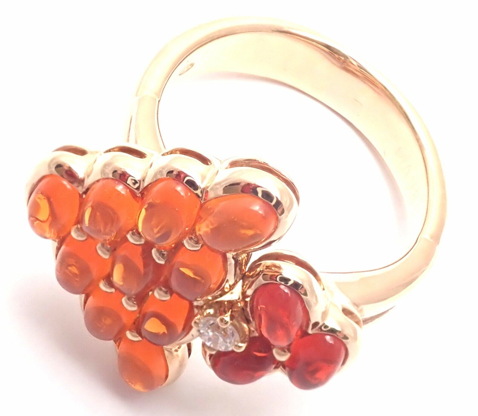 Authentic! Mauboussin Paris 18k Rose Gold Diamond Tourmaline Citrine Ring | Fortrove