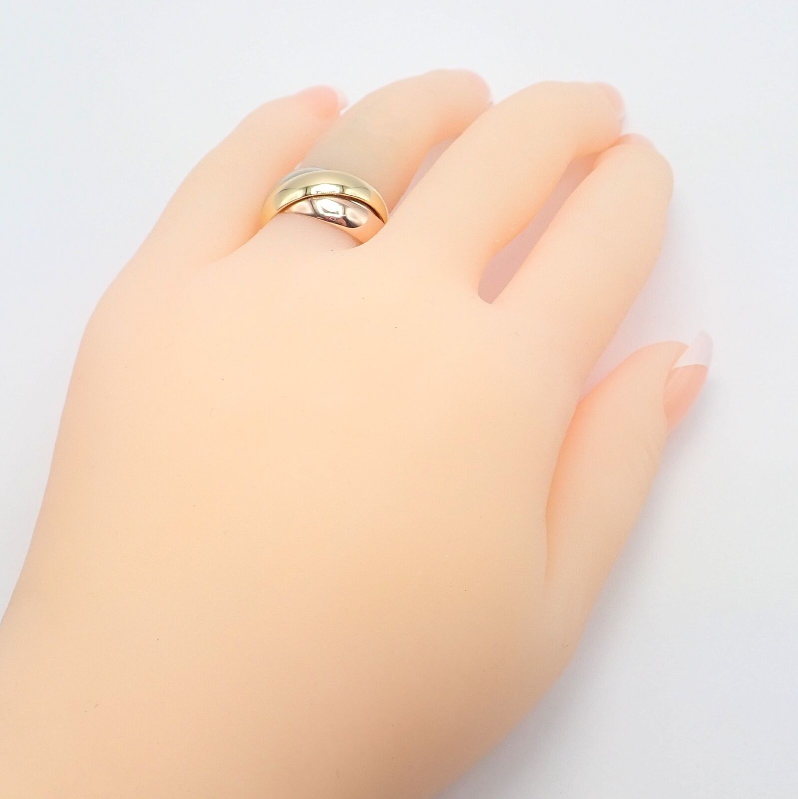 Authentic! Cartier Trinity 18k TriColor Gold Wide Band Ring 1990 | Fortrove