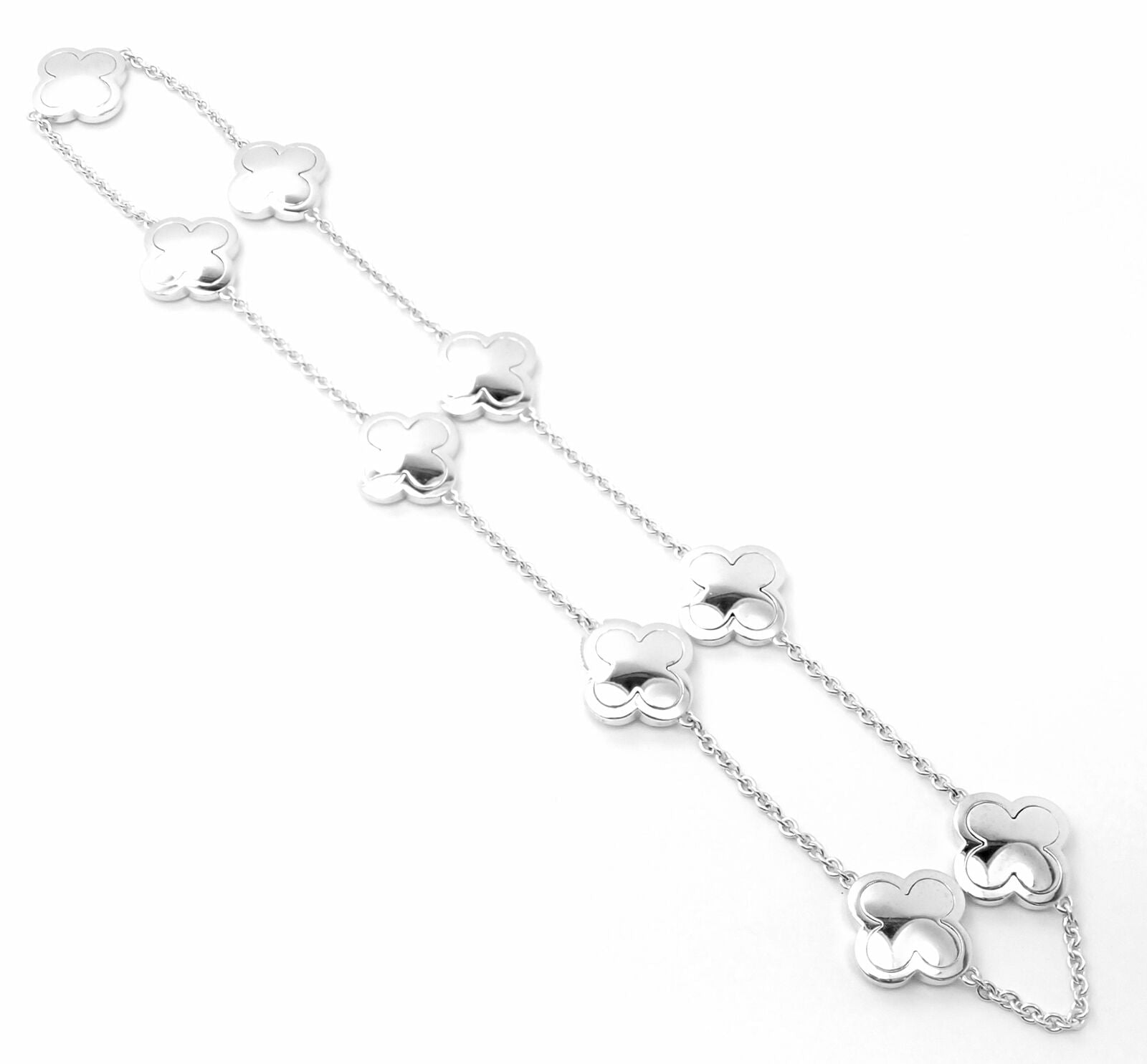 Authentic Van Cleef & Arpels 18k White Gold Diamond Pure Alhambra Necklace Paper | Fortrove