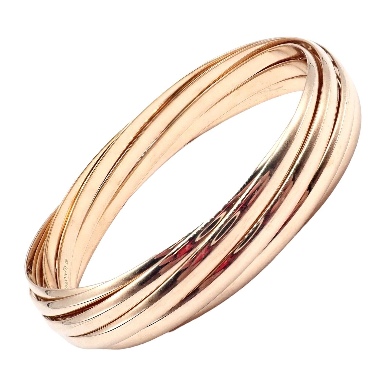 Authentic! Tiffany & Co 18k Rose Gold 9 Row Melody Calife Picasso Large Bracelet | Fortrove