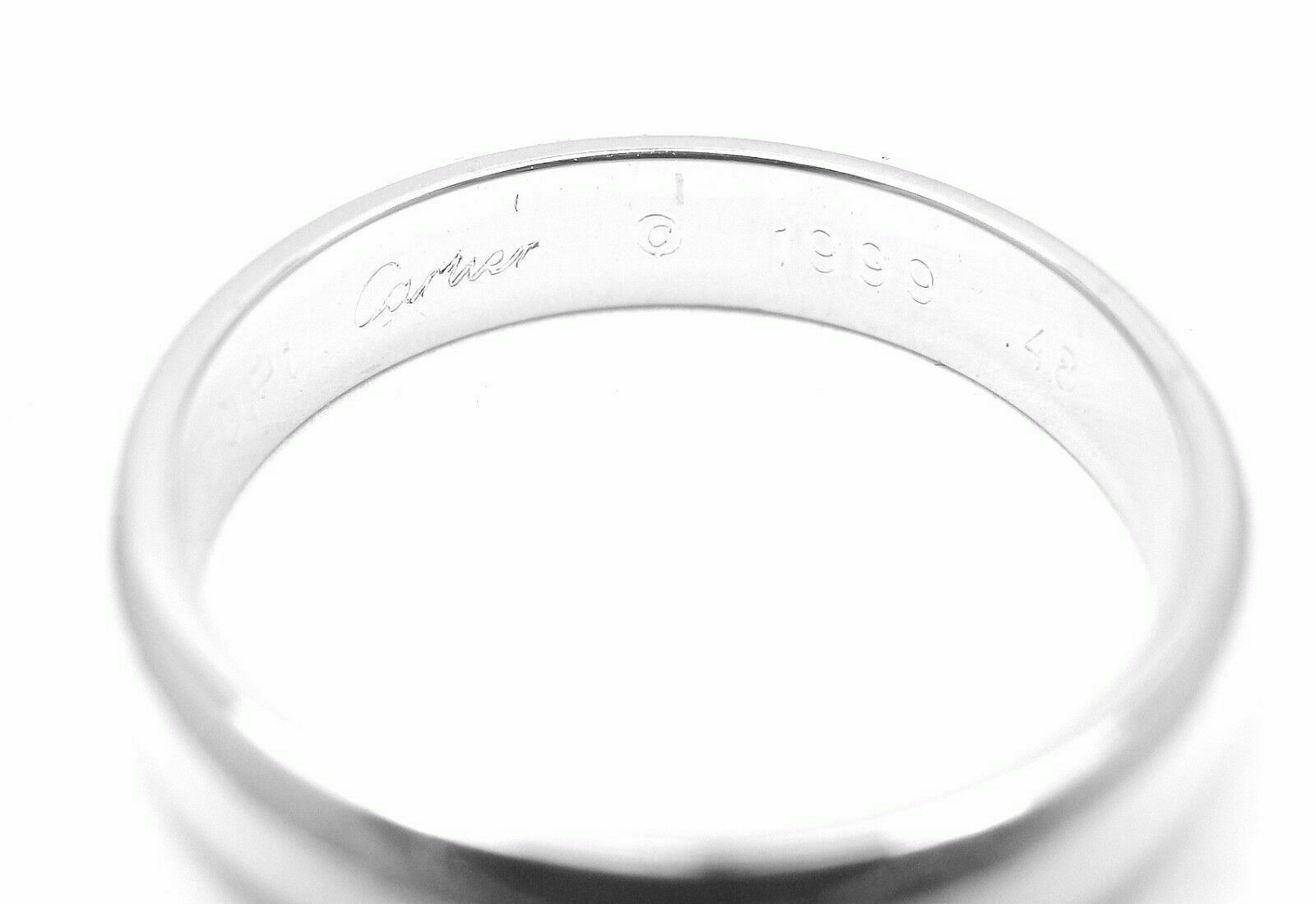 Authentic! Cartier Platinum Wedding 3 MM Band Ring Size 48 US 4.5 | Fortrove