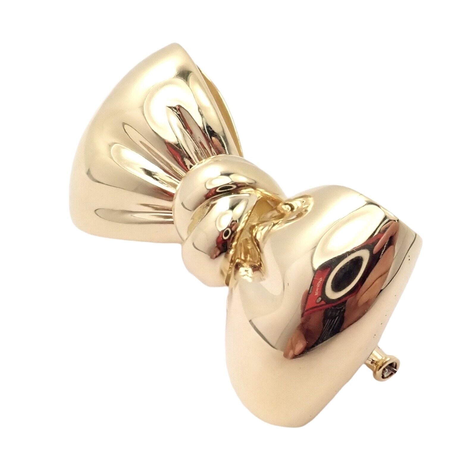 Rare! Authentic Van Cleef & Arpels 18k Yellow Gold Bow Design Pin Brooch | Fortrove
