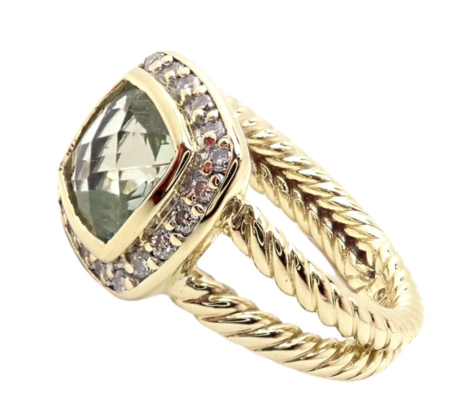 David Yurman Albion 18k Yellow Gold Diamond Citrine Ring sz 5.25 | Fortrove