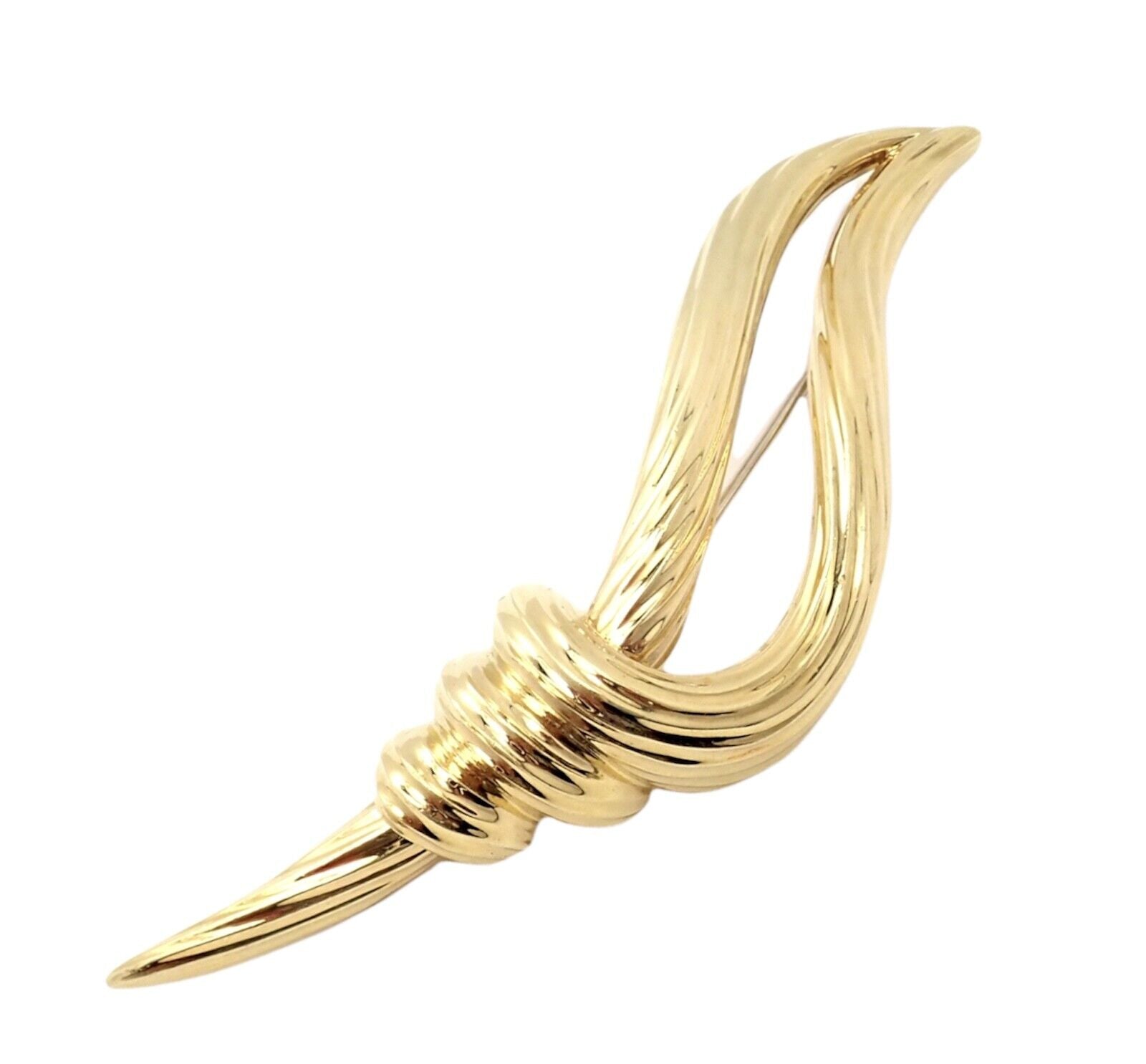 Rare! Authentic Henry Dunay 18k Yellow Gold Olympic Torch Pin Brooch | Fortrove