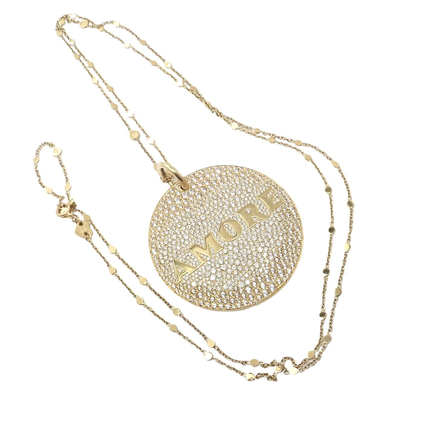 Pasquale Bruni 18k Yellow Gold Extra Large Diamond + Sapp Amore Pendant Necklace | Fortrove