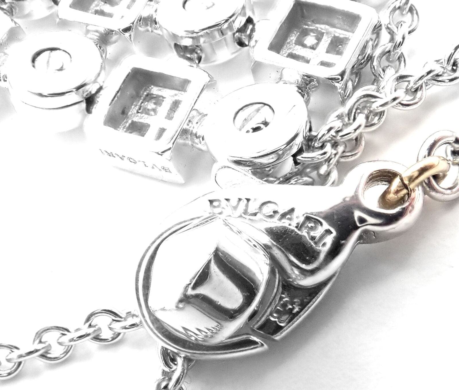 Authentic! Bvlgari Bulgari 18k White Gold Lucea Diamond Pendant Necklace | Fortrove