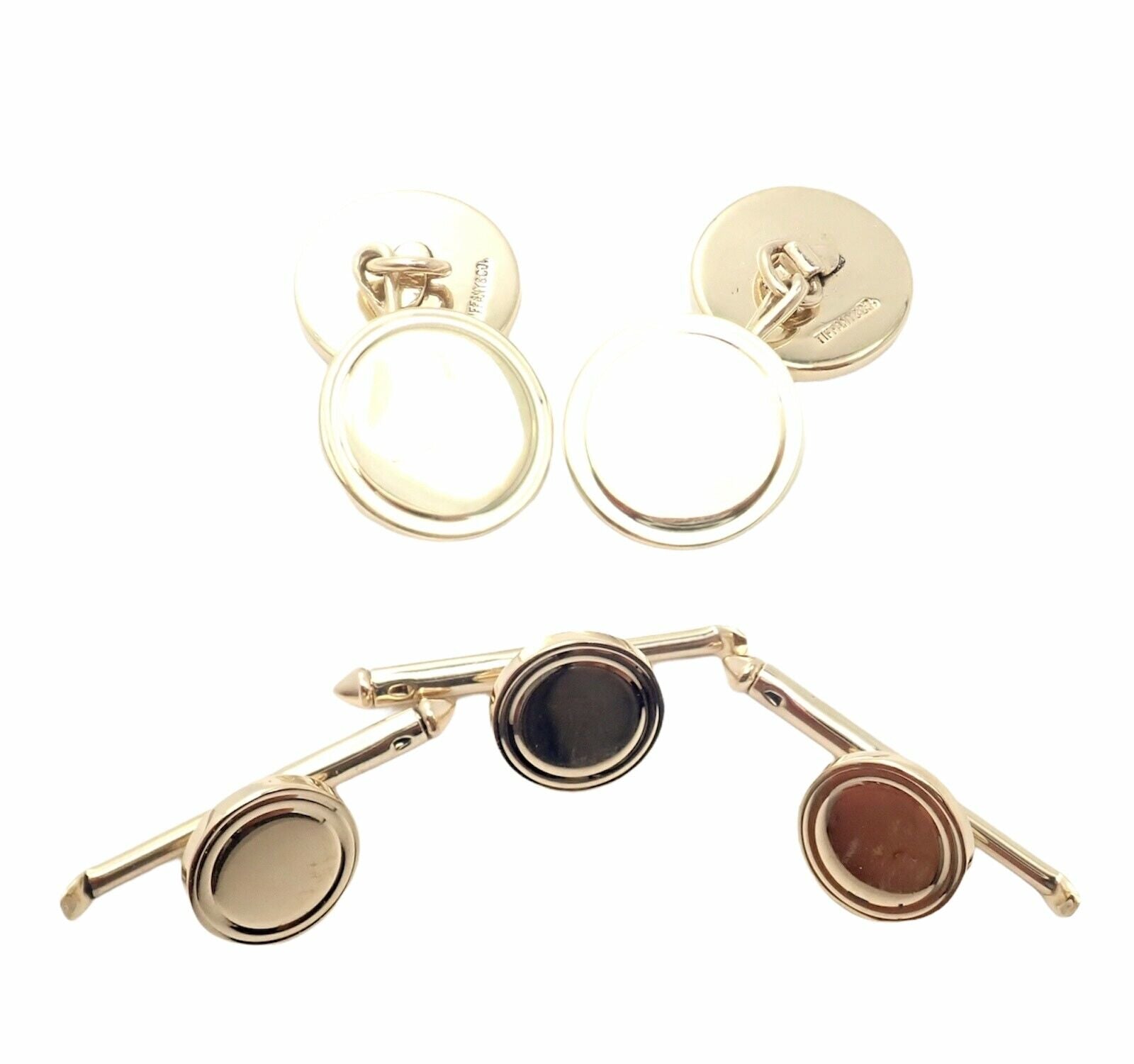 Tiffany & Co. Jewelry & Watches:Men's Jewelry:Cufflinks Authentic Tiffany & Co. 14k Yellow Gold Mens Cufflinks Tuxedo Buttons Full Set