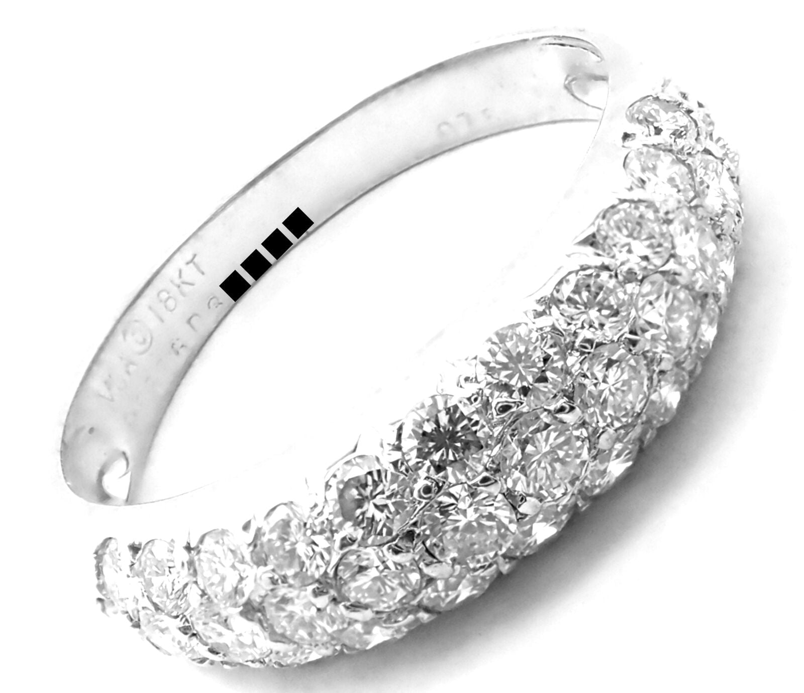 Rare! Authentic Van Cleef & Arpels 18k White Gold Diamond Band Ring | Fortrove