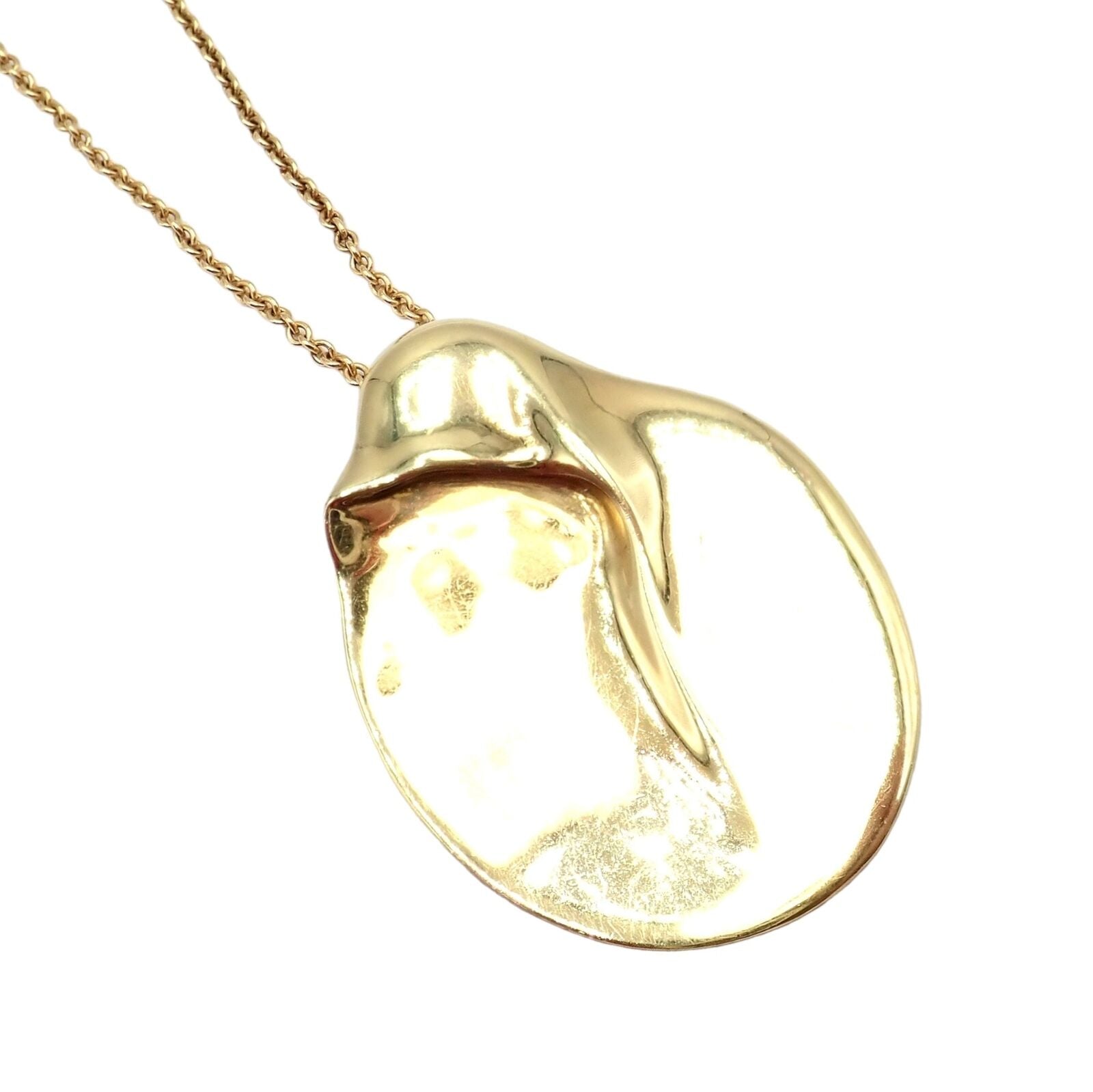 Tiffany & Co Peretti 18k Yellow Gold Madonna Pendant Extra Large Necklace 30" | Fortrove