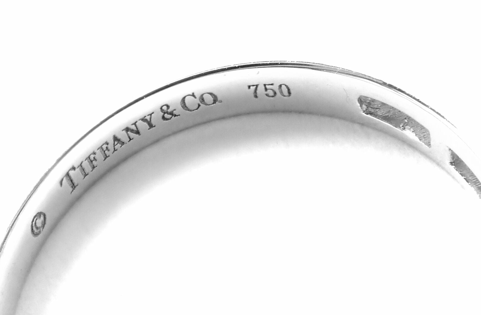 Authentic! Tiffany & Co 18k White Gold Diamond Channel Set Band Ring | Fortrove