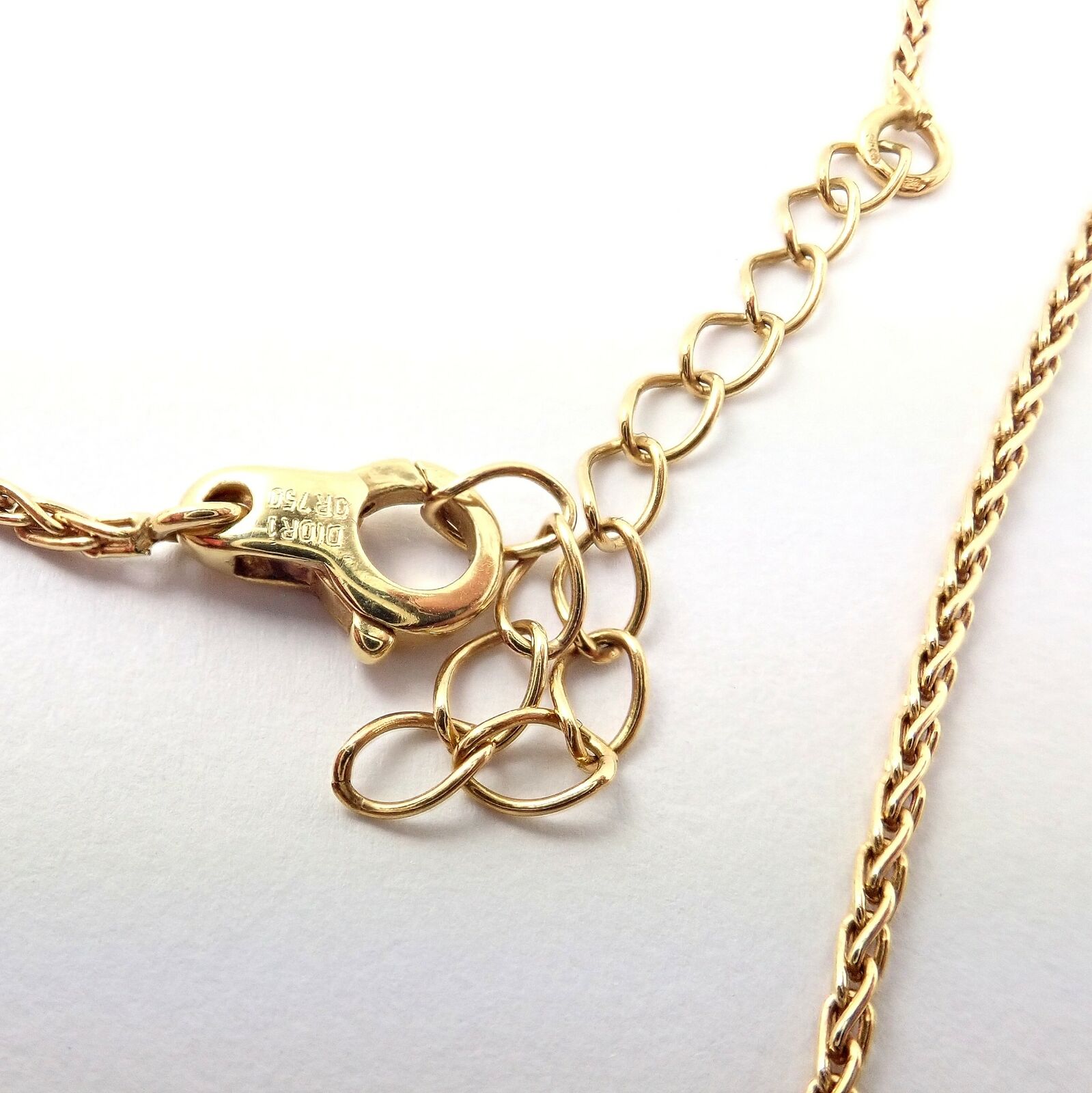 Authentic! Christian Dior 18k Yellow Gold Lapis Diamond Egg Pendant Necklace | Fortrove