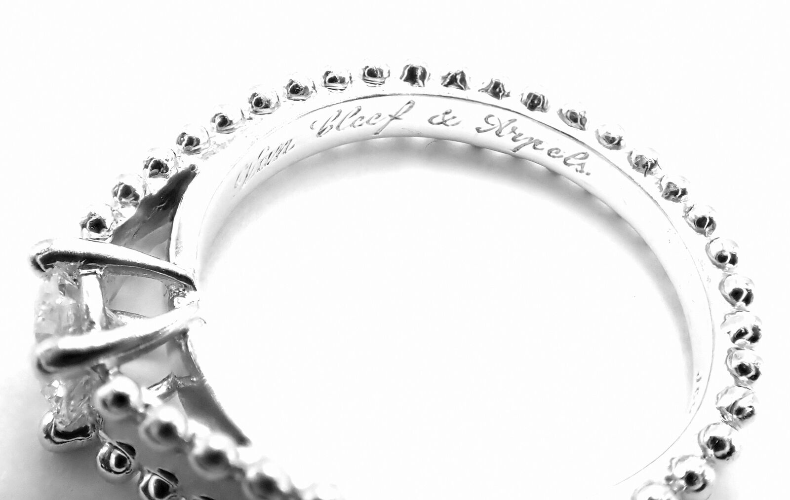 Authentic! Van Cleef & Arpels Estelle Platinum .31ct Diamond Solitaire Ring GIA | Fortrove