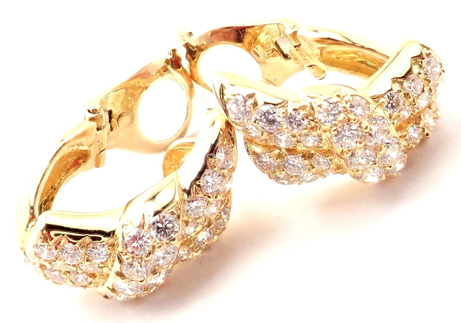 Van Cleef & Arpels Jewelry & Watches:Fine Jewelry:Earrings Rare! Authentic Van Cleef & Arpels 18k Yellow Gold Diamond Bow Earrings Paper