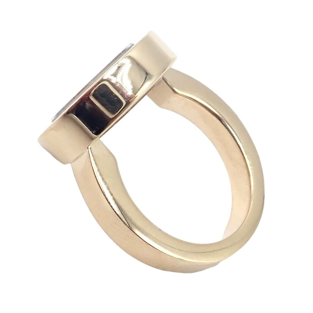 Authentic! Chopard 18k Yellow Gold Diamond Double Circle Happy Spirit Ring | Fortrove