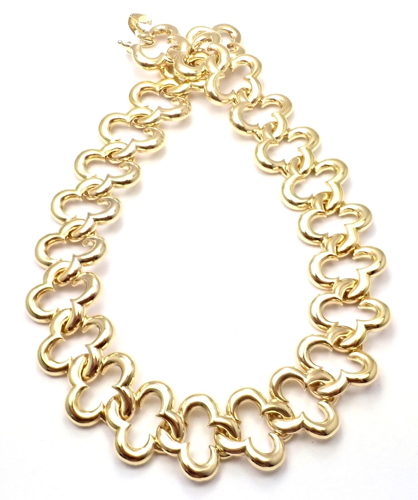 Authentic Van Cleef & Arpels 18k Yellow Gold Large Alhambra Choker Necklace 1998 | Fortrove