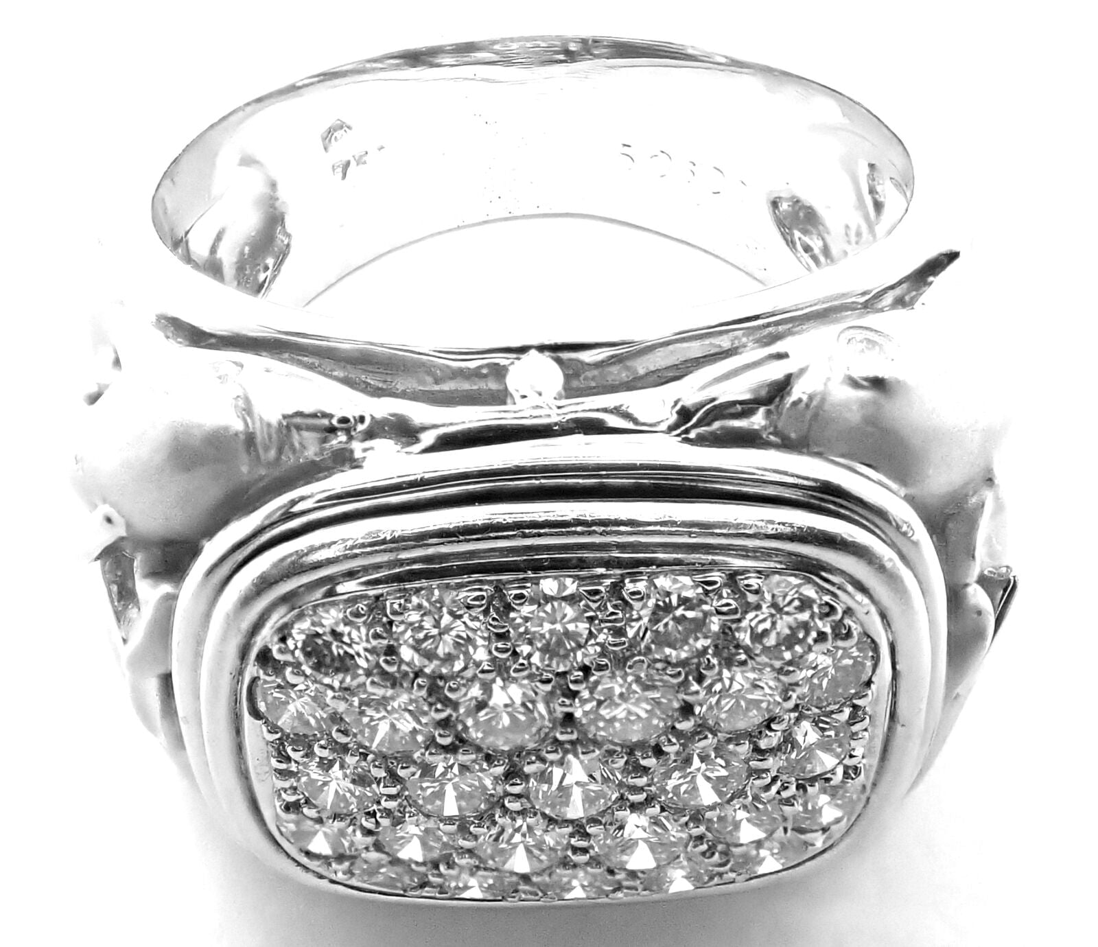 Authentic! Carrera Y Carrera Dolphin Motif 18k White Gold Diamond Ring | Fortrove