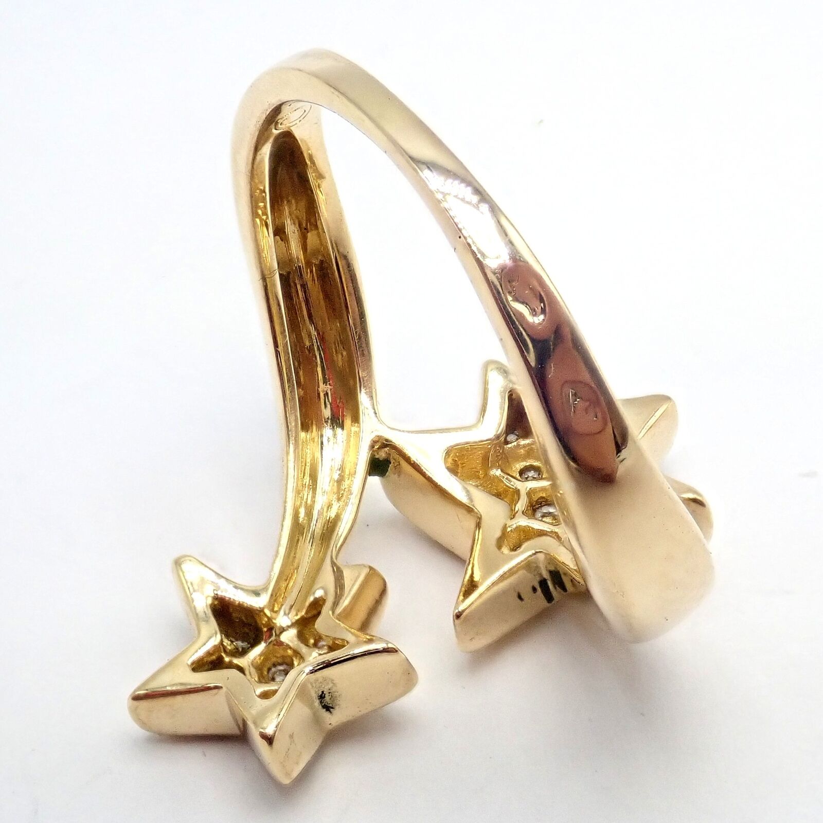 Chanel Comete 18k Yellow Gold Diamond Cocktail Stars Ring sz 6.5 | Fortrove