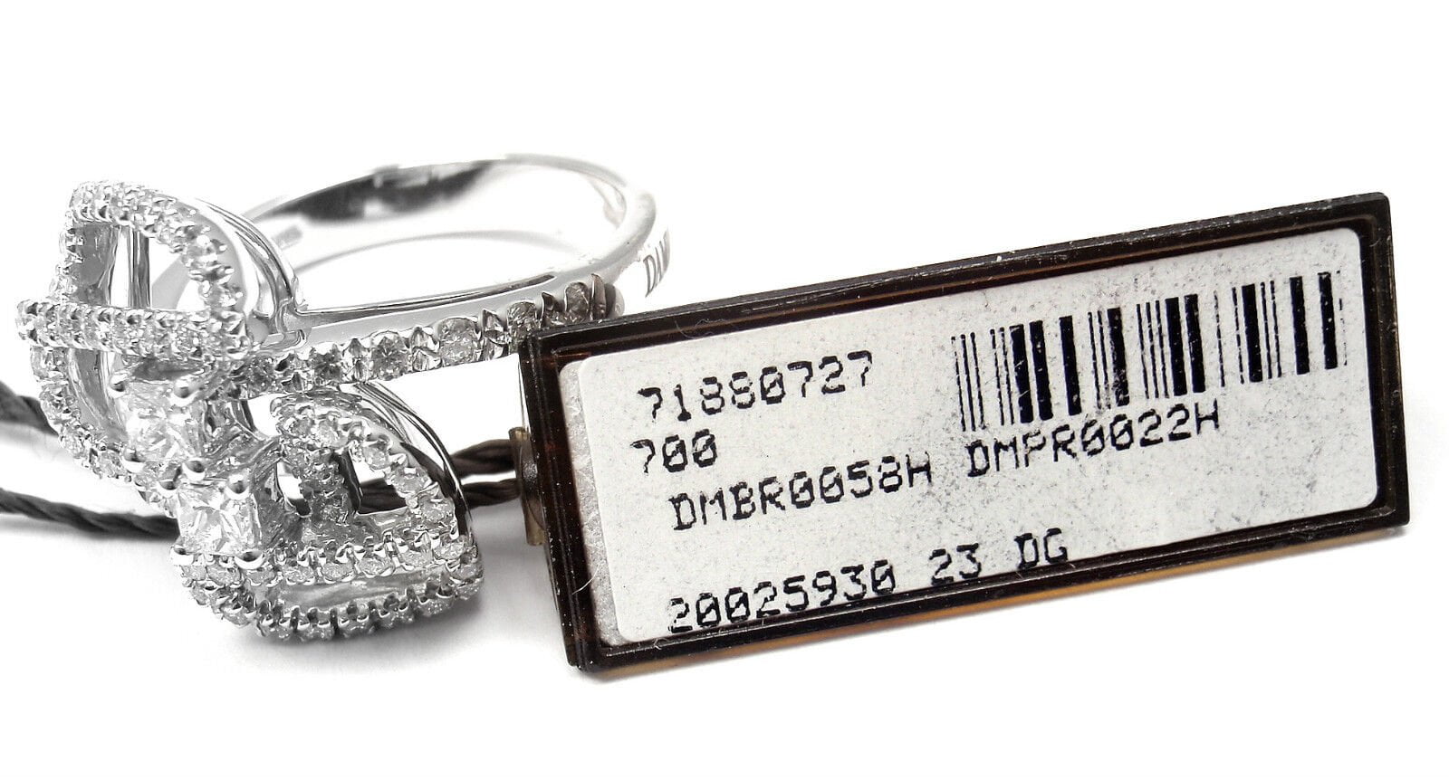 New! Authentic Damiani Madeira Mirror 18k White Gold .80ct Diamond Ring Box Cert | Fortrove