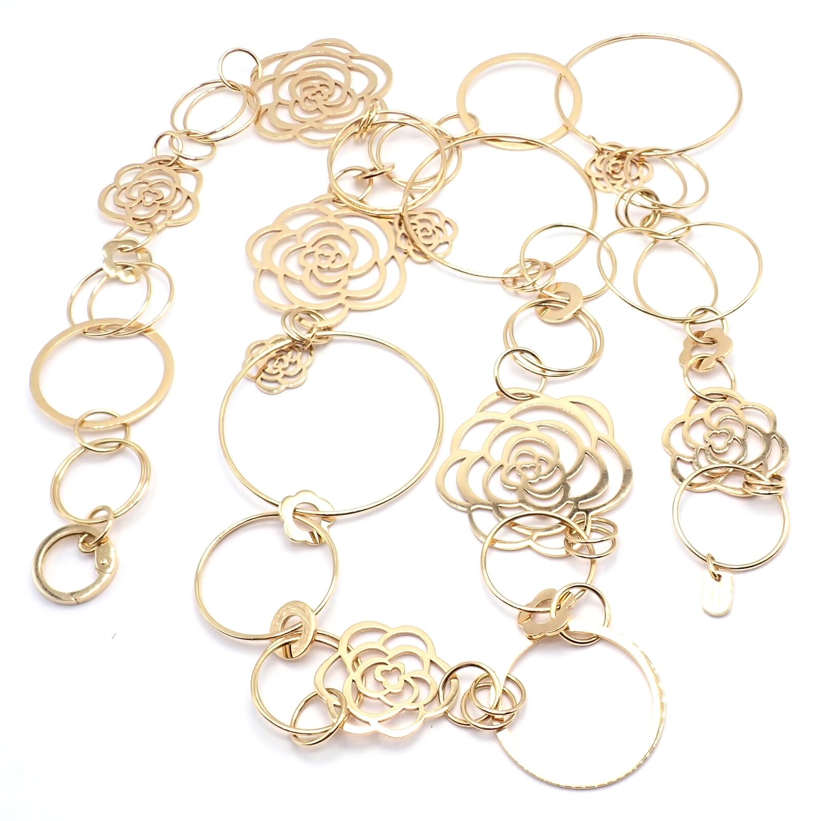 Chanel Camélia Camellia 18k Yellow Gold Flower Large Version Link Necklace Cert. | Fortrove