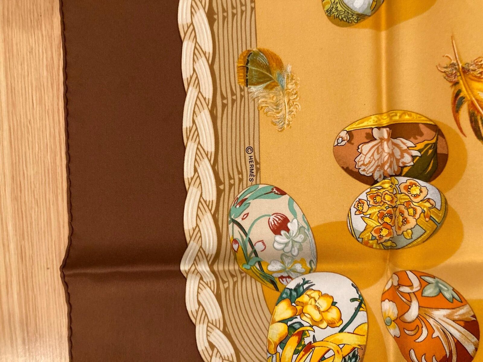 Authentic RARE! Hermes Eggs Latham Des œufs Vintage 90cm Silk Scarf | Fortrove