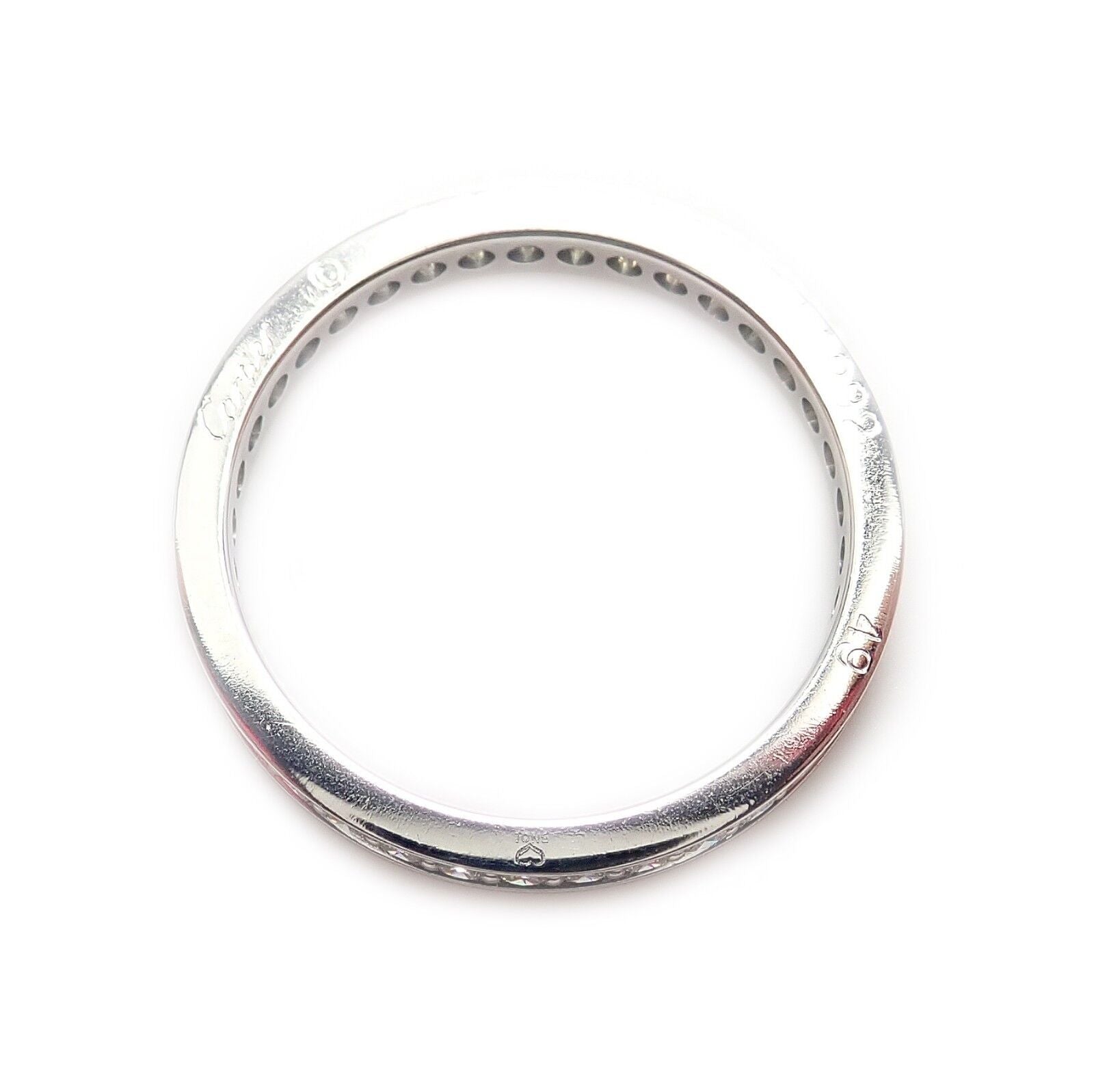Authentic! Cartier Platinum Diamond 0.70ctw Eternity Band Ring Sz EU 49 US 5 | Fortrove