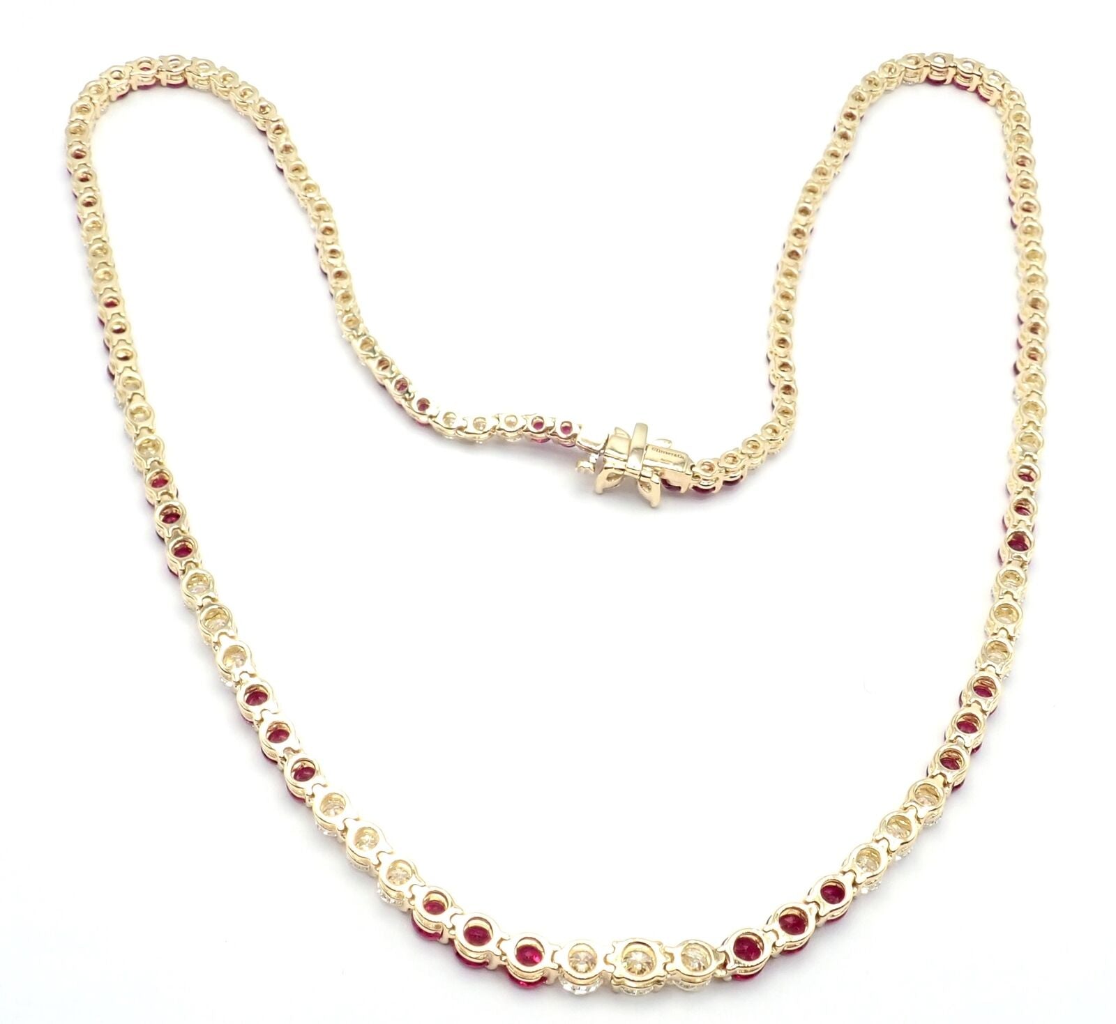 Tiffany & Co. Jewelry & Watches:Fine Jewelry:Necklaces & Pendants Rare! Authentic Tiffany & Co Victoria 18k Yellow Gold Diamond Ruby Necklace