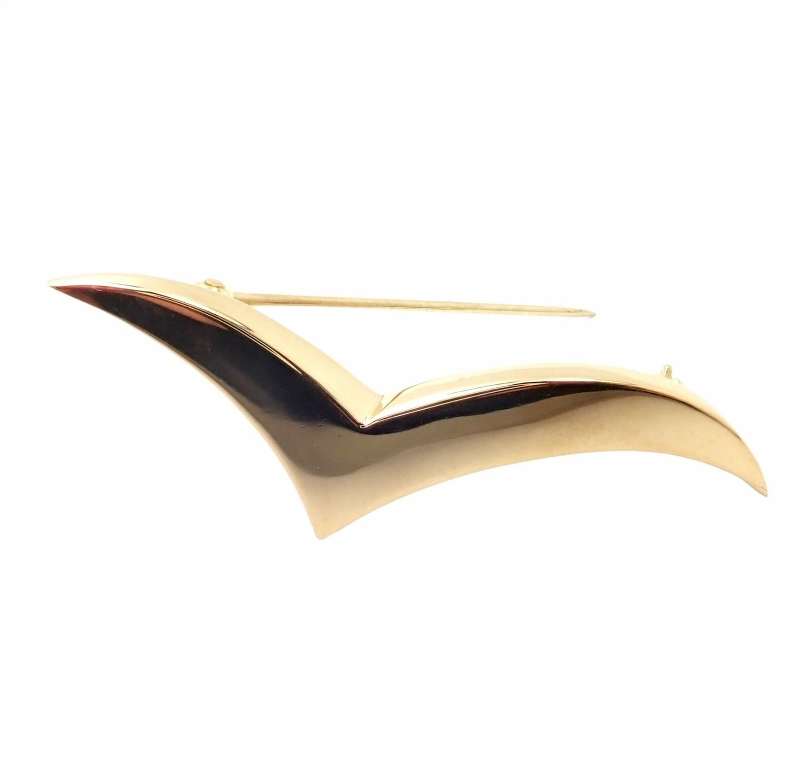 Authentic Tiffany & Co. 18K Yellow Gold Seagull Bird Pin Brooch | Fortrove