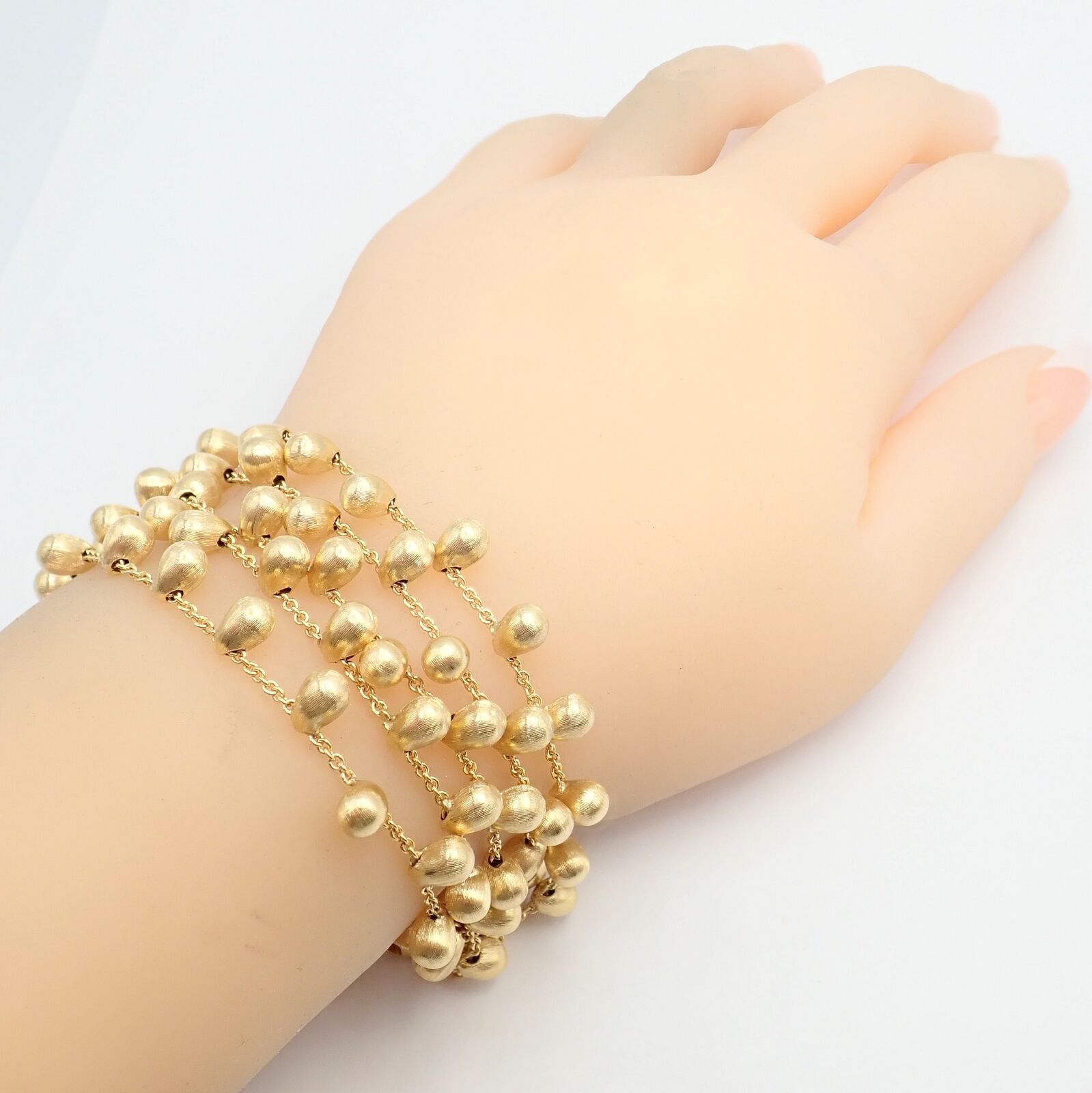 Authentic! Marco Bicego 18k Yellow Gold Five 5 Stand Acapulco Bead Bracelet | Fortrove