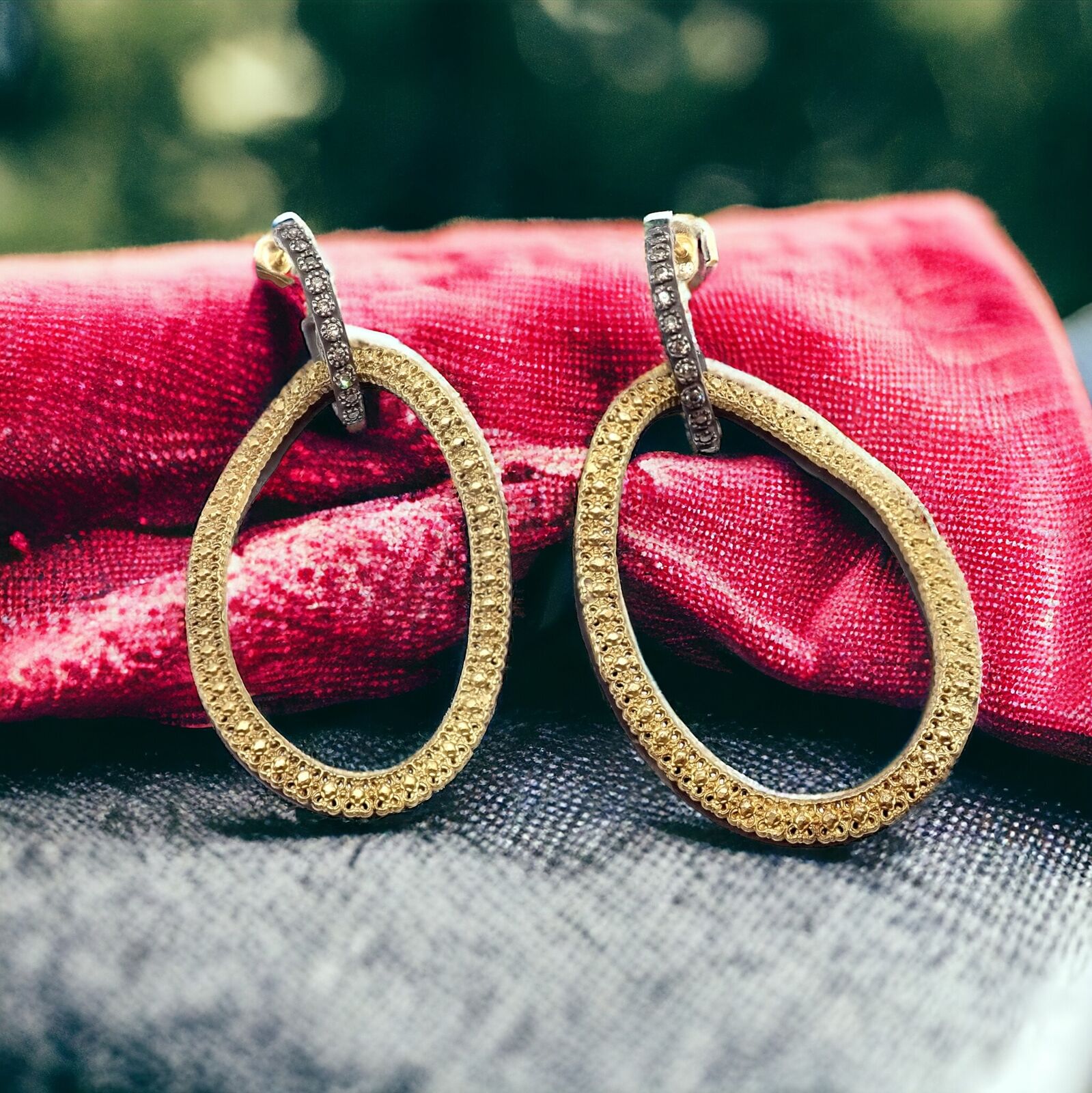Armenta 18k Yellow Gold & Blackened Sterling Silver Diamond Statement Earrings | Fortrove
