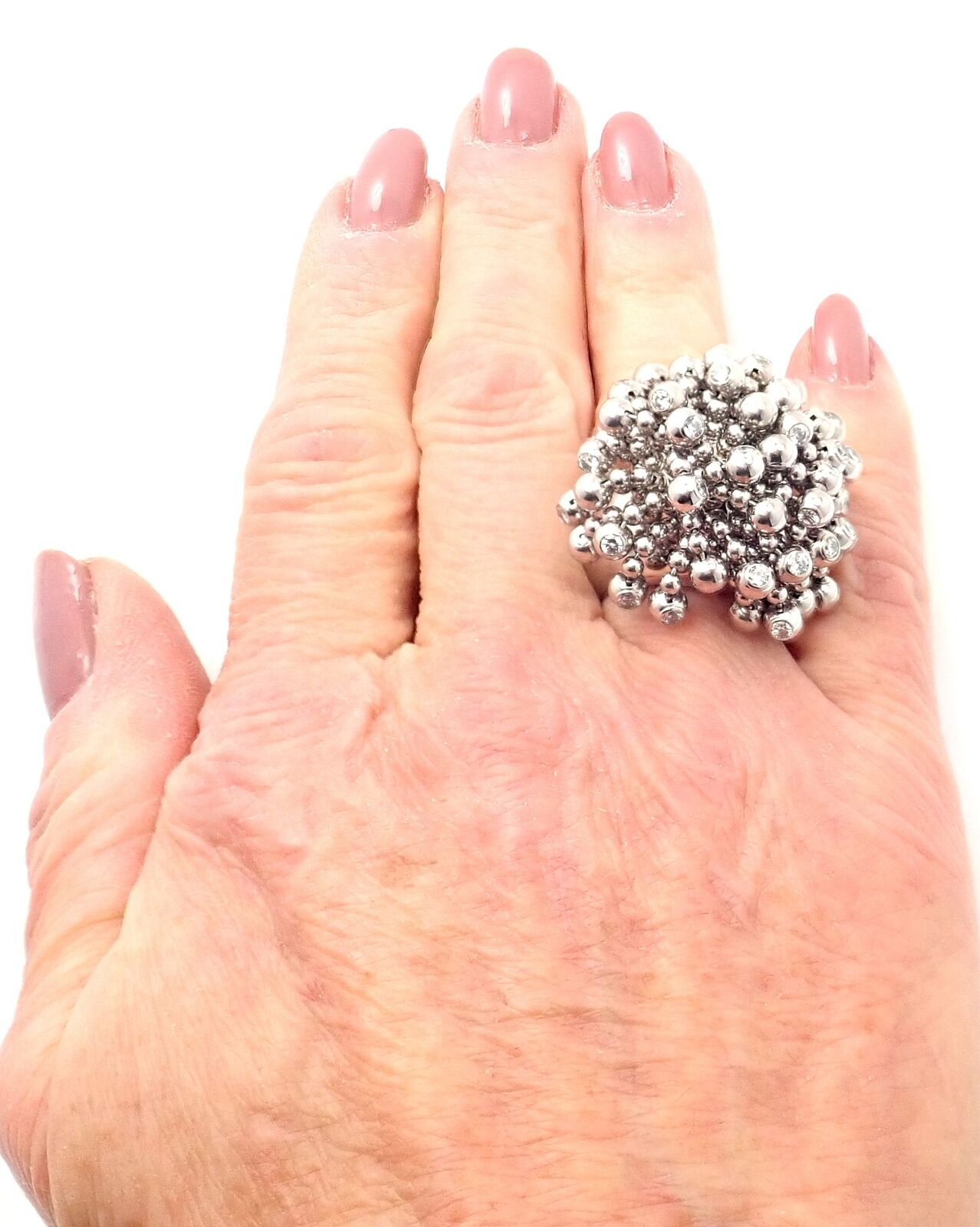 Authentic! Cartier Perruque Paris Nouvelle Vague 18k Gold Diamond Ring Paper | Fortrove