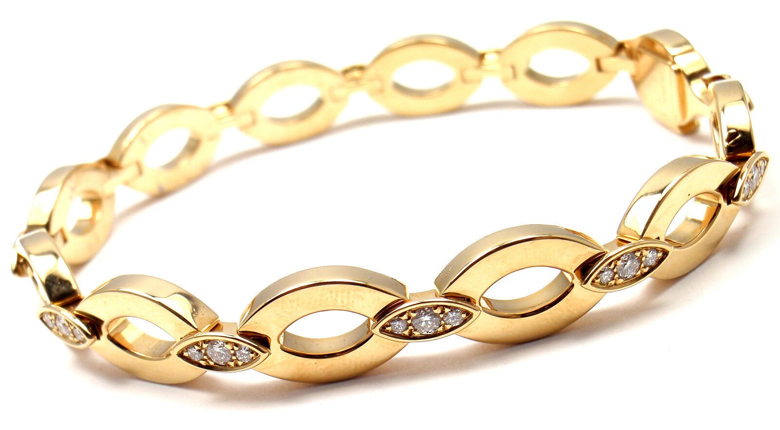 Rare! Authentic Cartier 18K Yellow Gold Diamond Diadea Link Bracelet | Fortrove