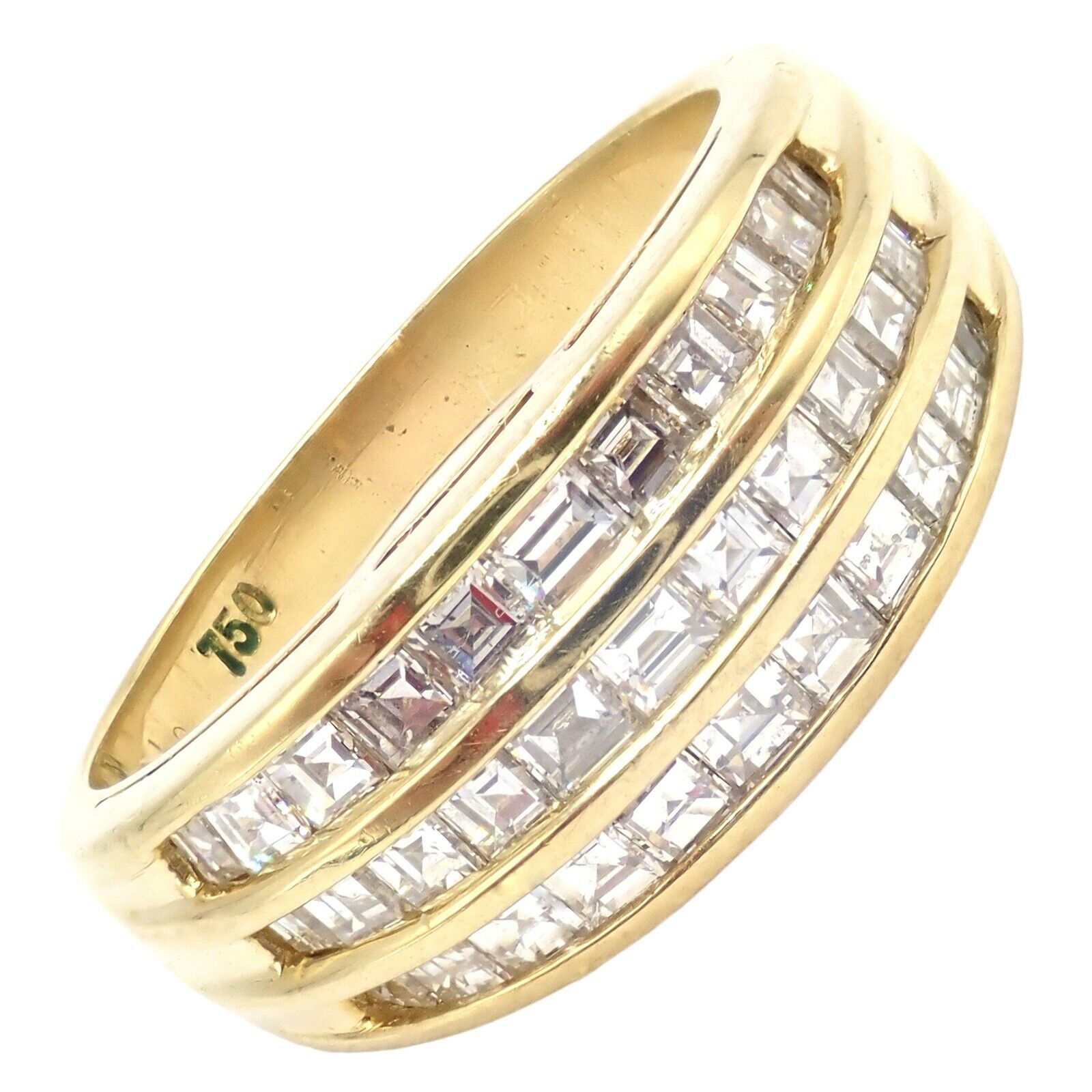 Authentic! Julius Cohen 18k Yellow Gold Diamond 1.30ct Band Ring | Fortrove