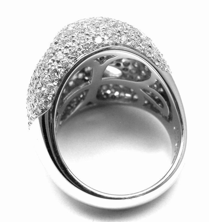 Damiani 18k White Gold Large 3.21ctw Diamond Gold Ring sz 7 | Fortrove
