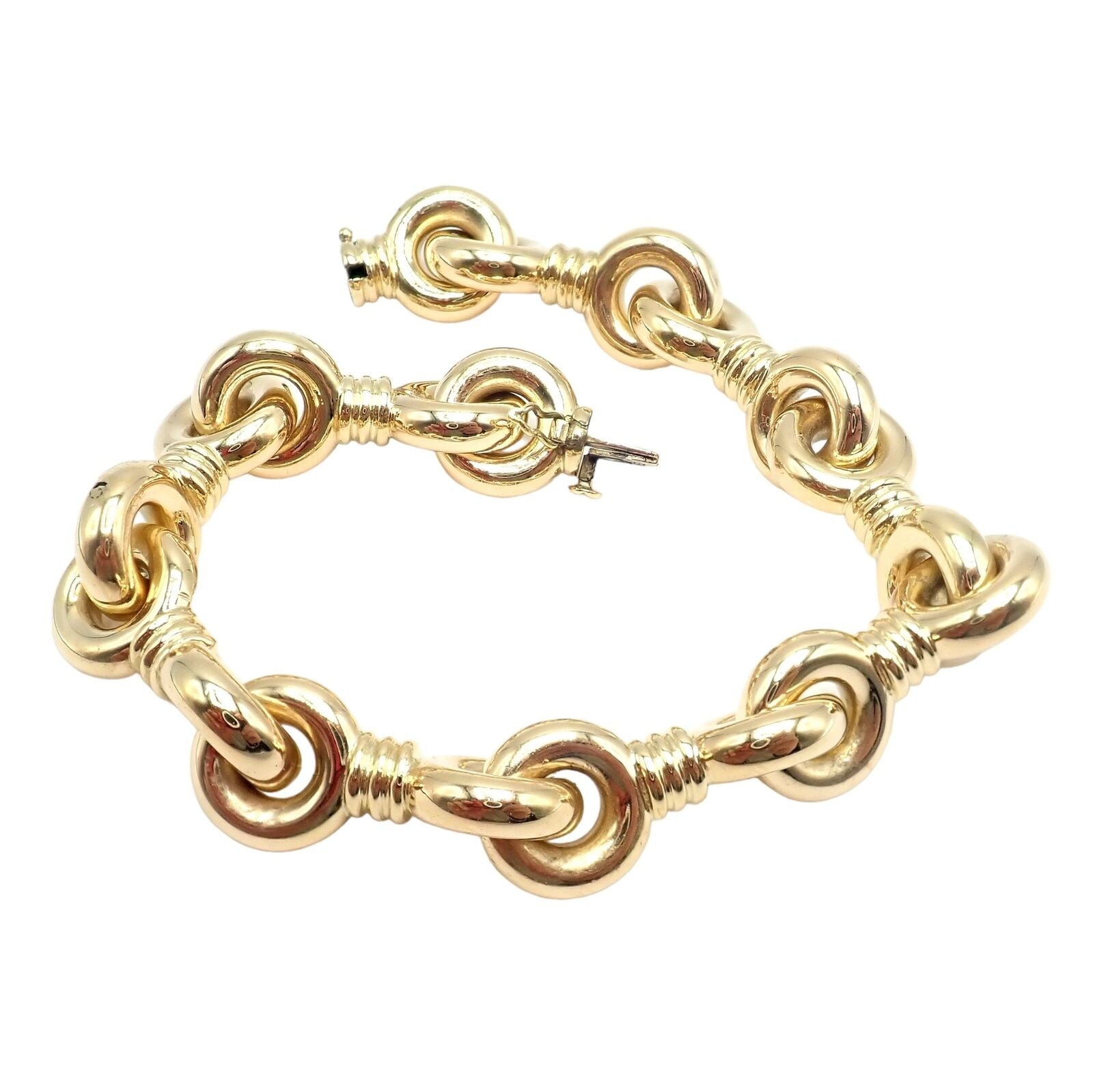 Vintage Estate Chunky 18k Yellow Gold Bracelet 8" 37g | Fortrove