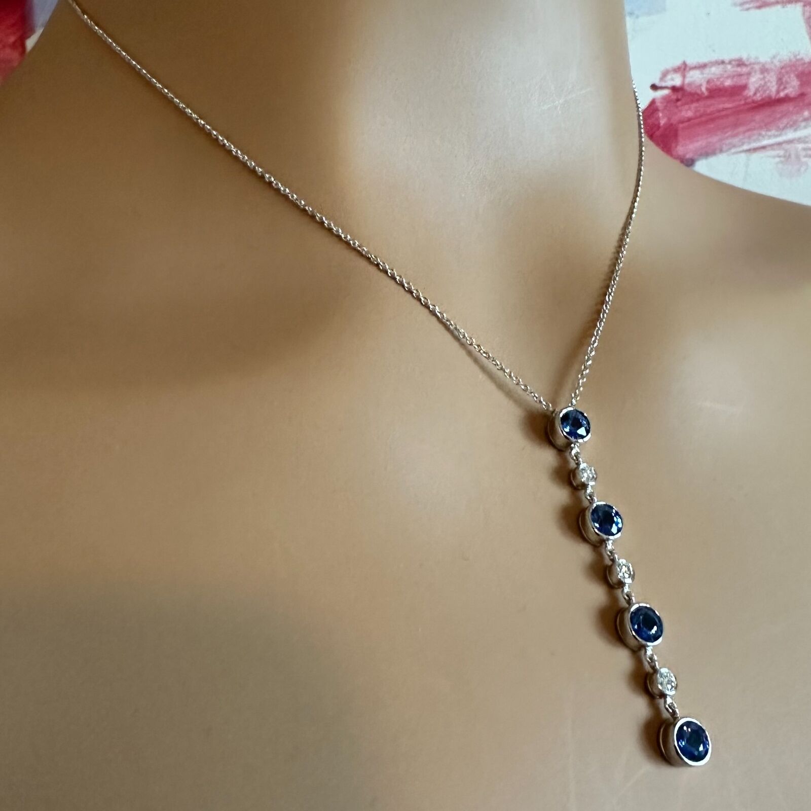 Authentic! Tiffany & Co Platinum Jazz Diamond Tanzanite Pendant Necklace | Fortrove